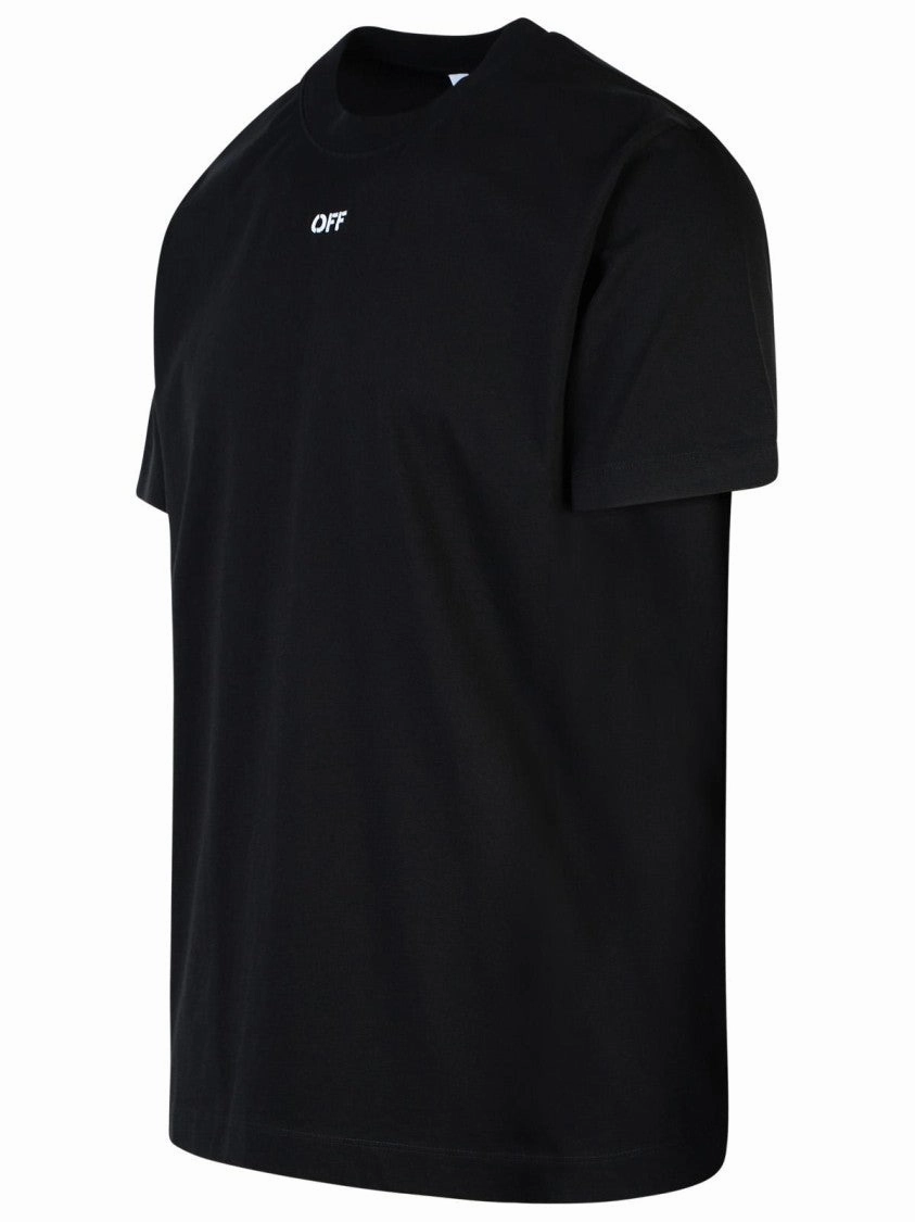 'Stitch Arrow' Black Cotton T-Shirt