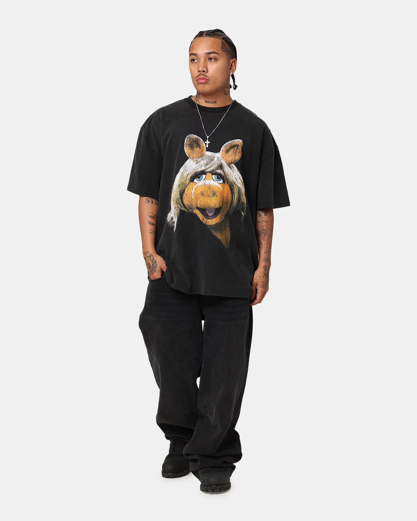 American Thrift Disney The Muppets Miss Piggy Heavy T-Shirt Vintage Black