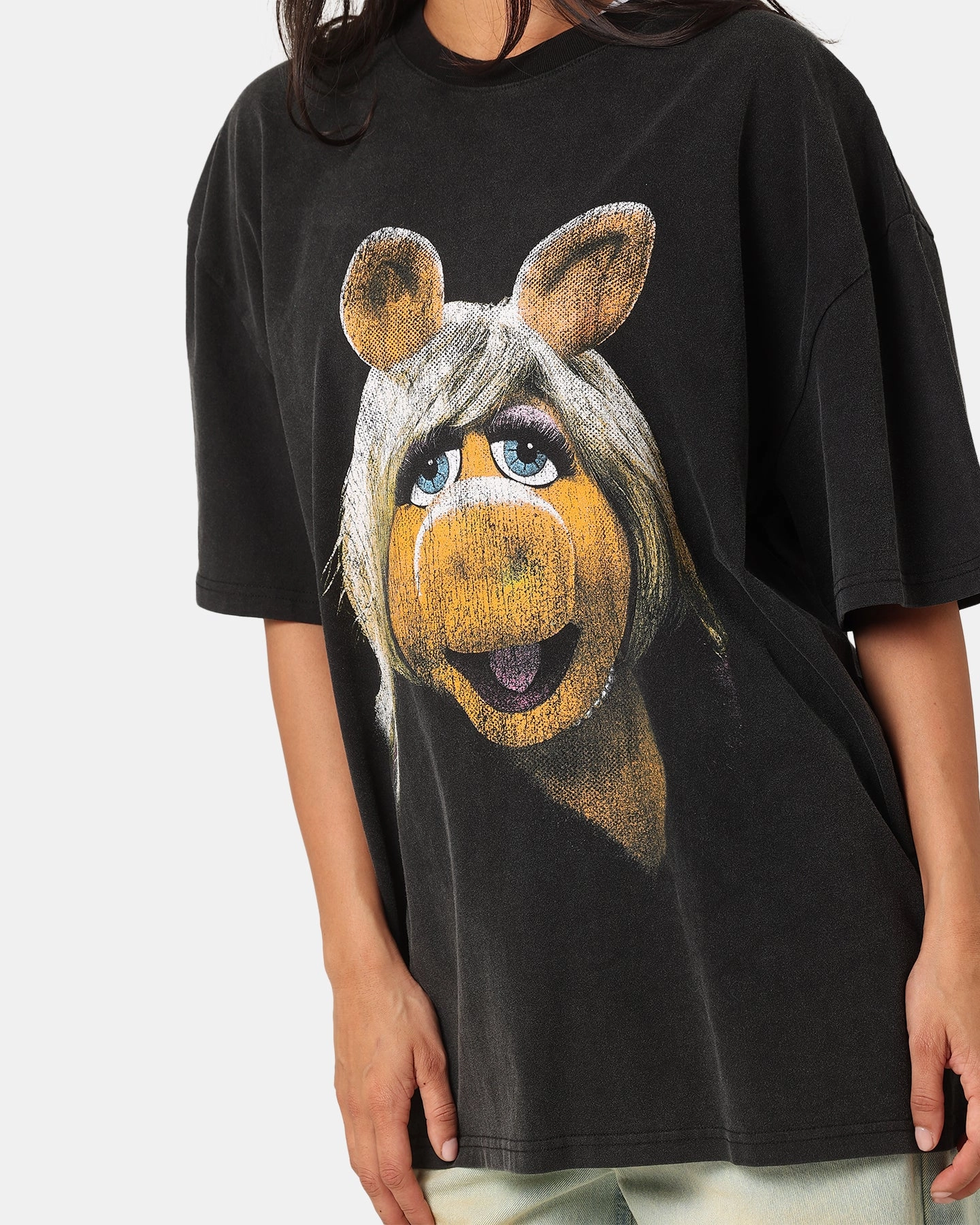 American Thrift Disney The Muppets Miss Piggy Heavy T-Shirt Vintage Black