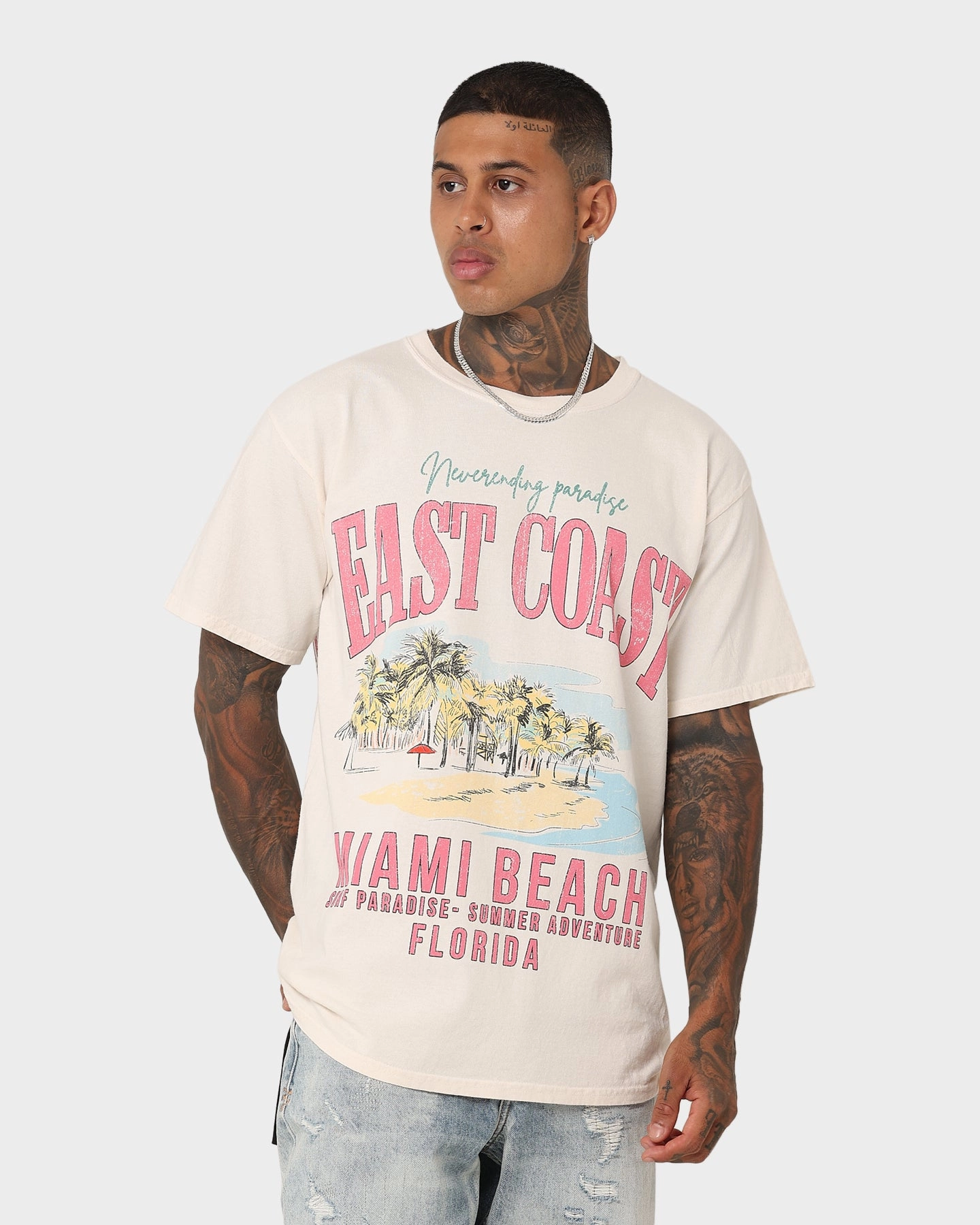 American Thrift Miami Beach Vintage T-Shirt Off White