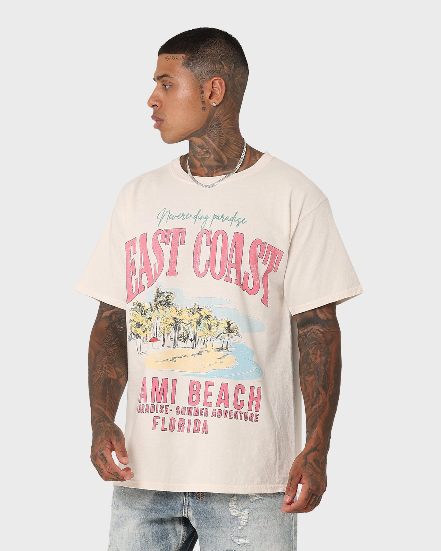 American Thrift Miami Beach Vintage T-Shirt Off White