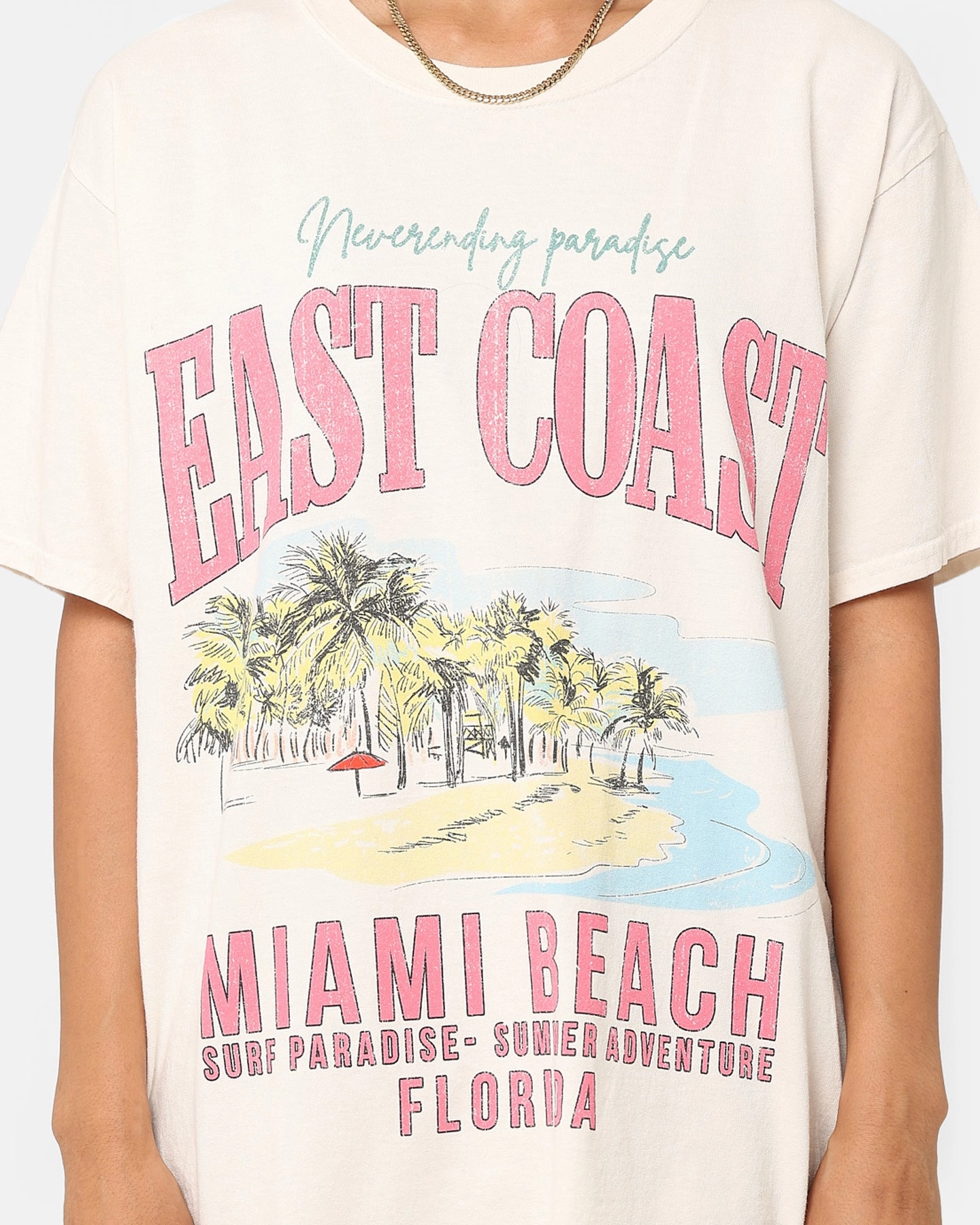 American Thrift Miami Beach Vintage T-Shirt Off White