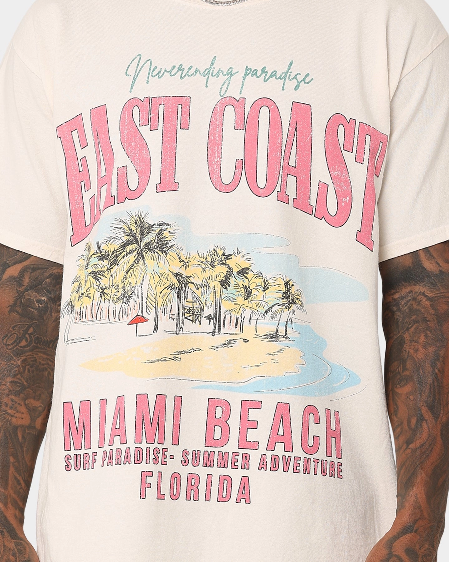 American Thrift Miami Beach Vintage T-Shirt Off White