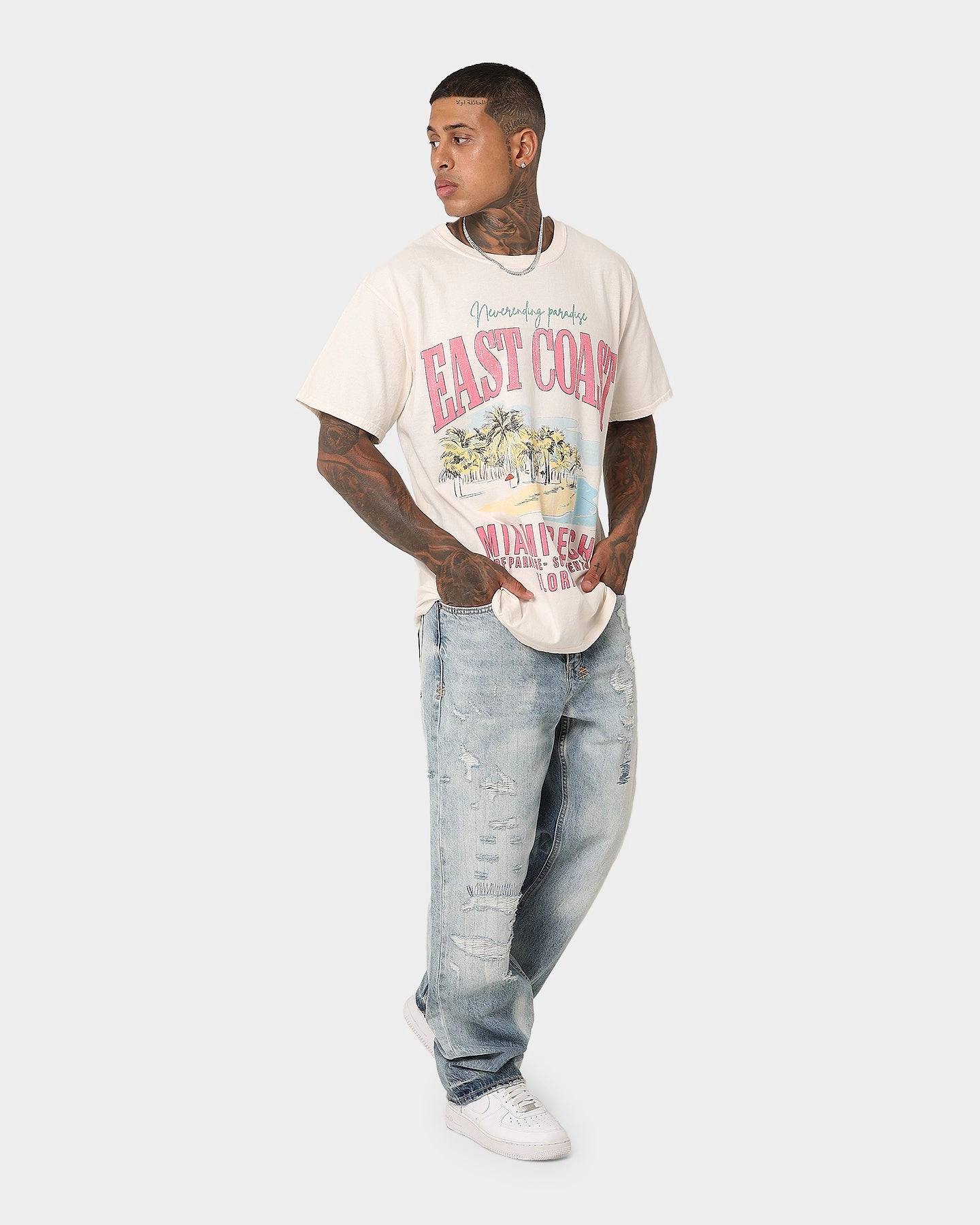 American Thrift Miami Beach Vintage T-Shirt Off White