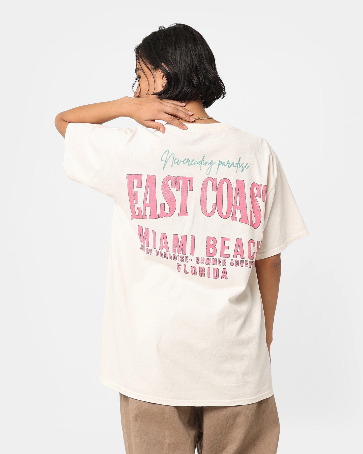 American Thrift Miami Beach Vintage T-Shirt Off White
