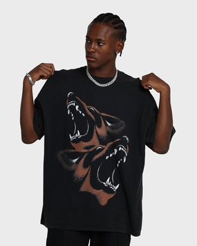 American Thrift Wolves Vintage T-Shirt Black Wash