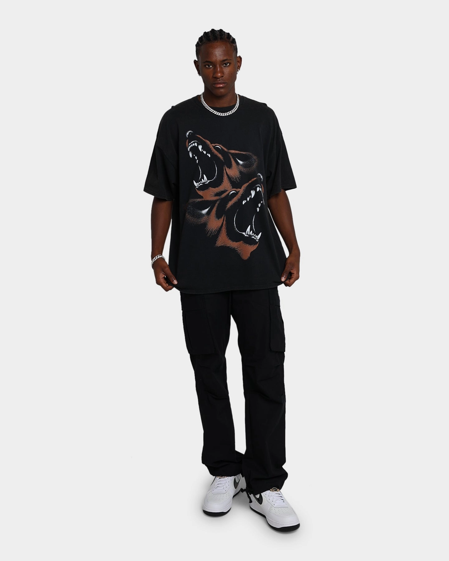 American Thrift Wolves Vintage T-Shirt Black Wash
