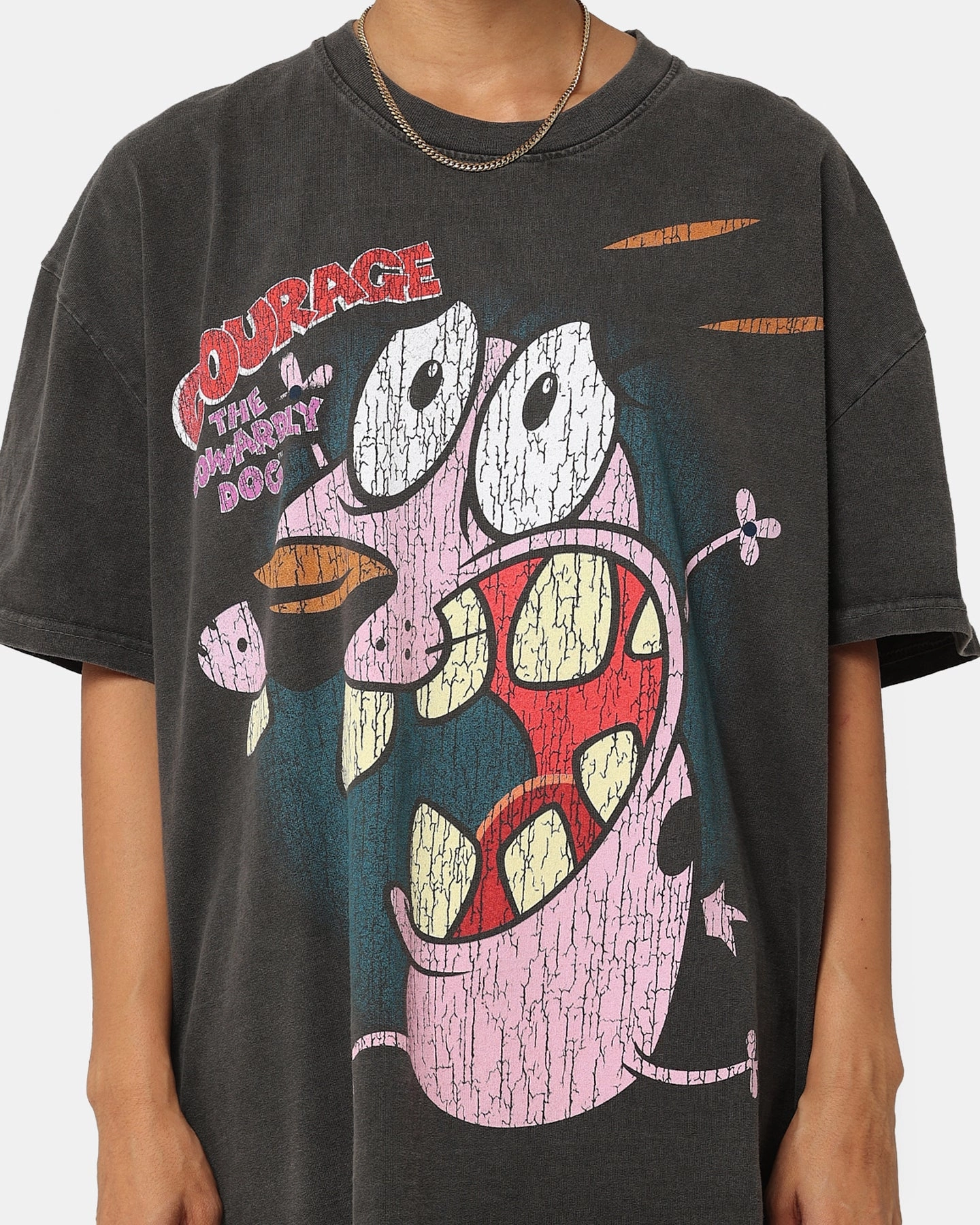 American Thrift X Cartoon Network Courage Heavyweight T-Shirt Black Wash