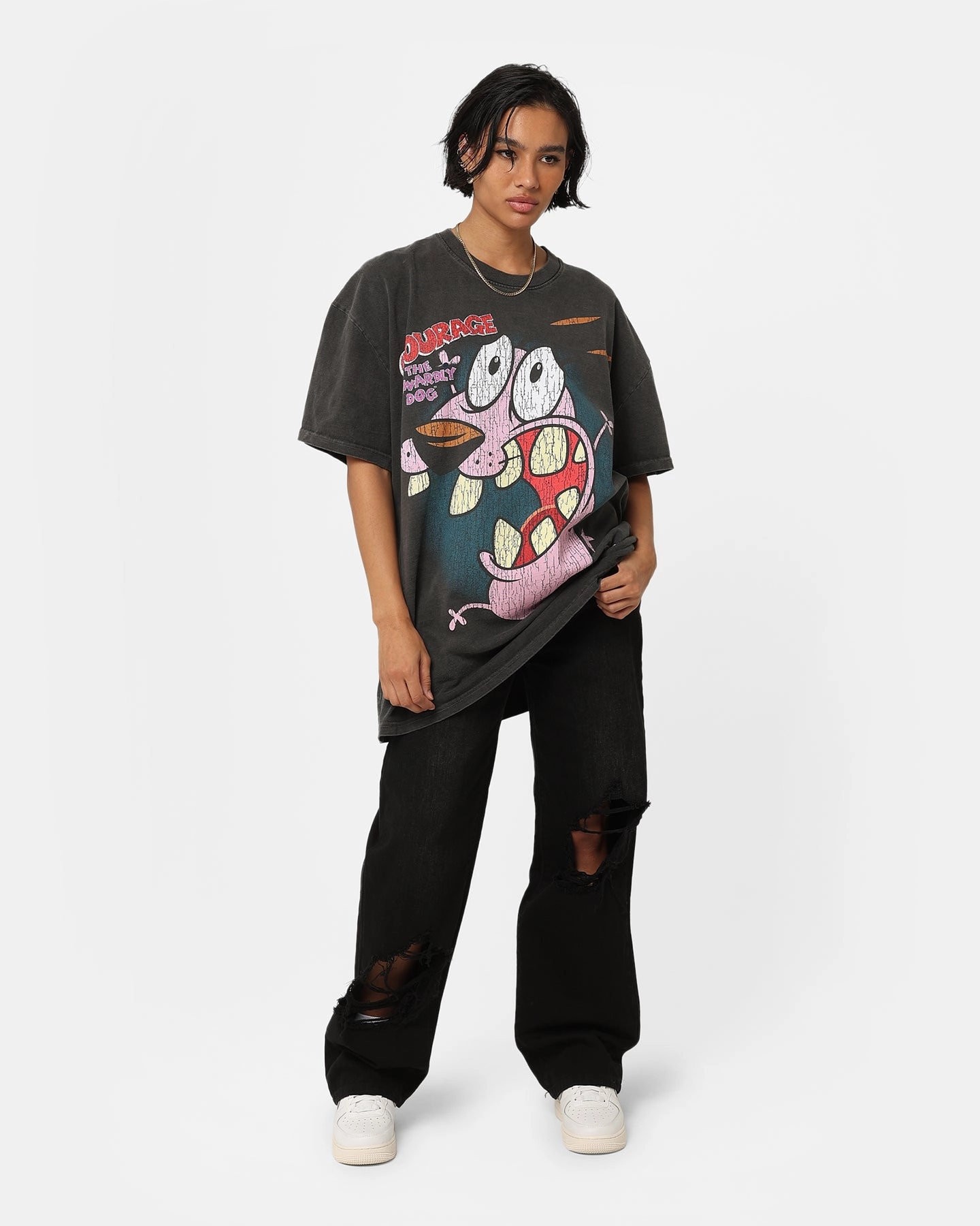 American Thrift X Cartoon Network Courage Heavyweight T-Shirt Black Wash