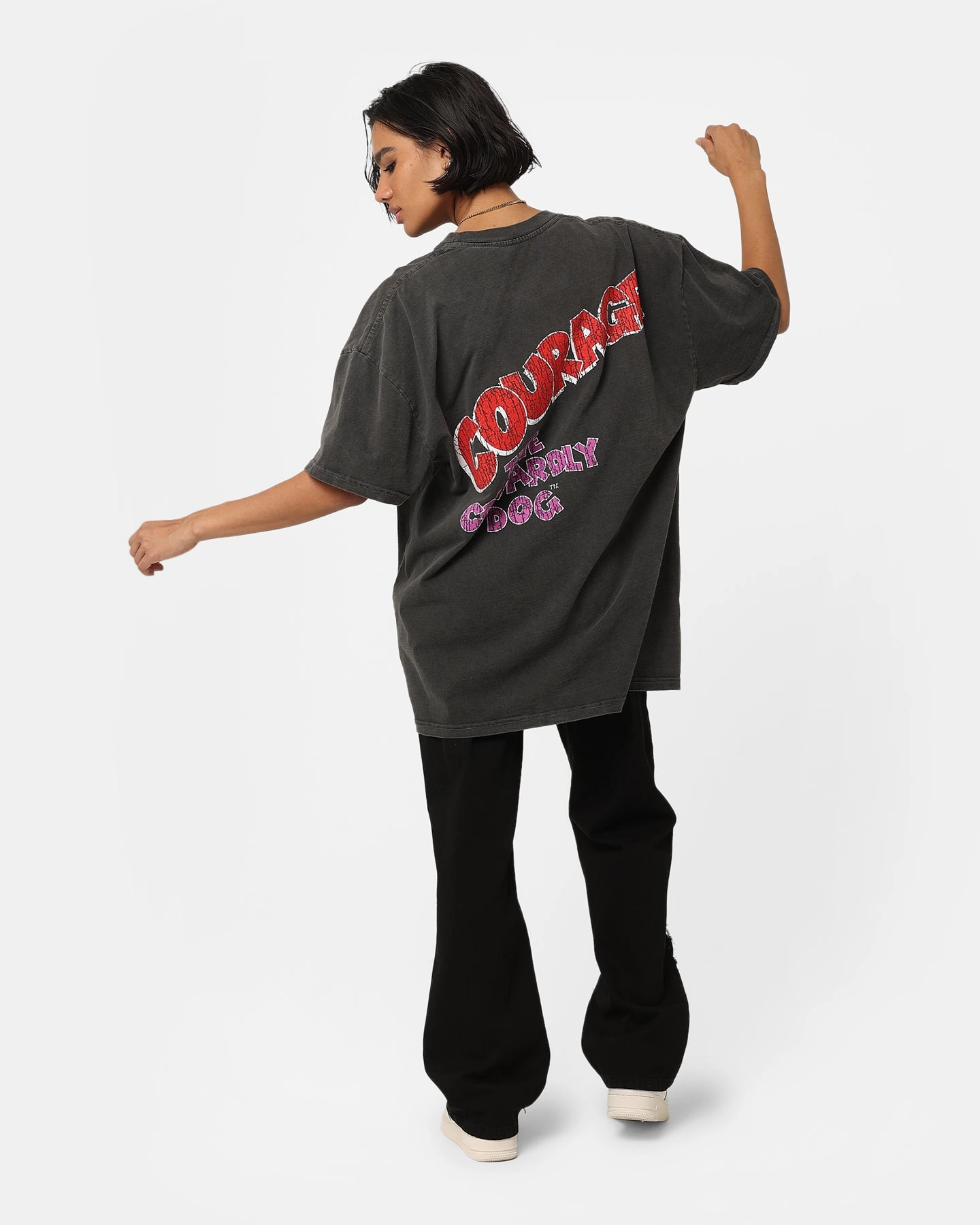 American Thrift X Cartoon Network Courage Heavyweight T-Shirt Black Wash