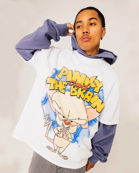 American Thrift X Cartoon Network Pinky & The Brain Heavyweight Vintage T-Shirt White