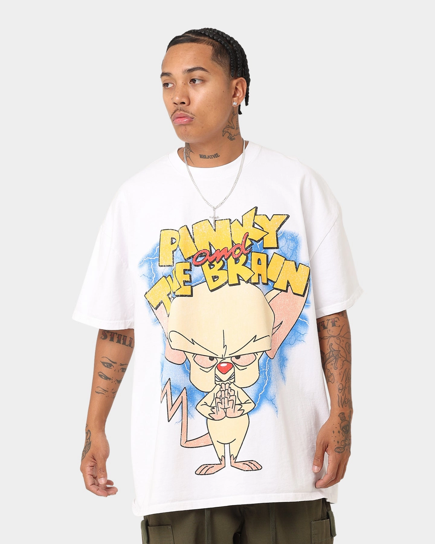 American Thrift X Cartoon Network Pinky & The Brain Heavyweight Vintage T-Shirt White