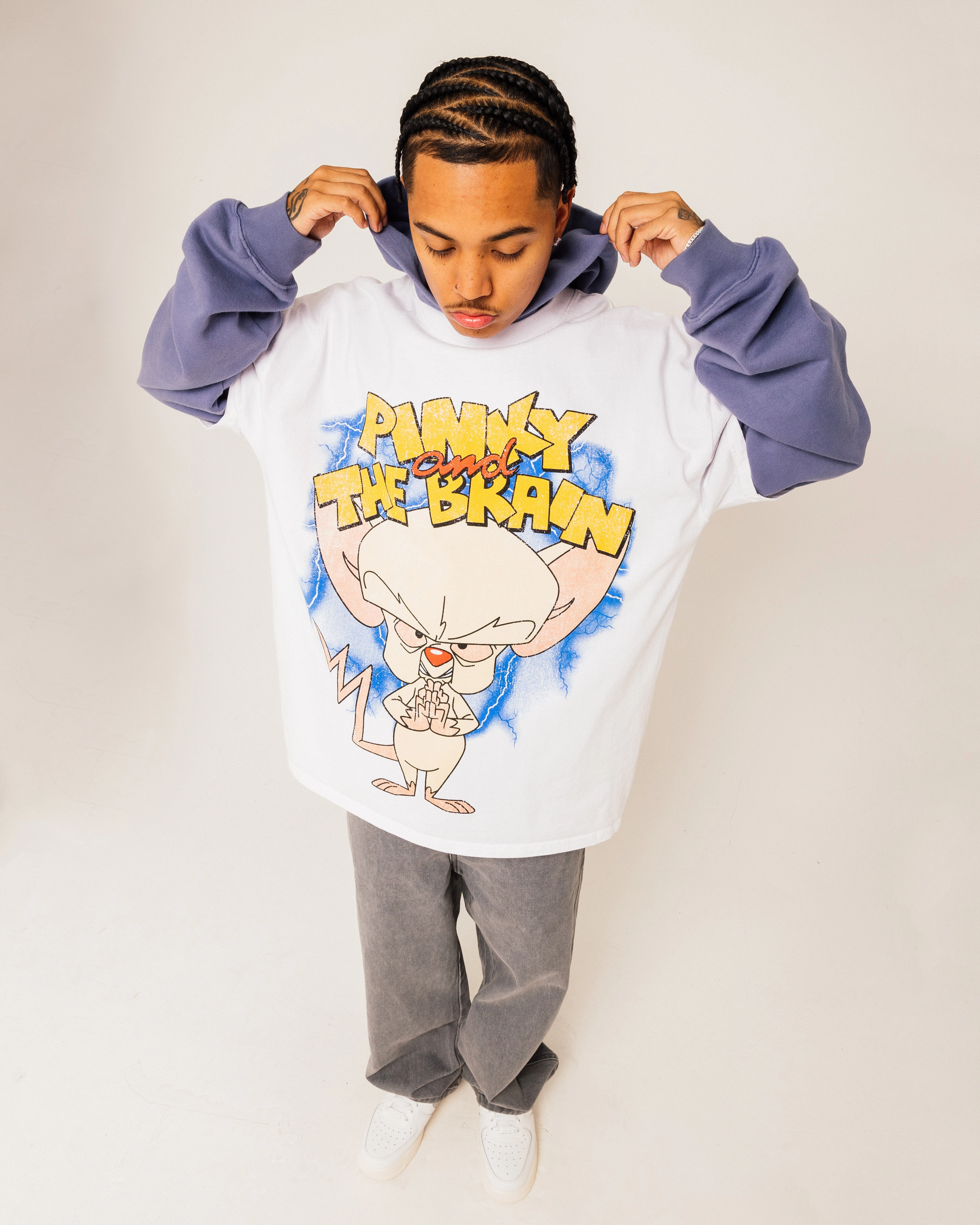 American Thrift X Cartoon Network Pinky & The Brain Heavyweight Vintage T-Shirt White