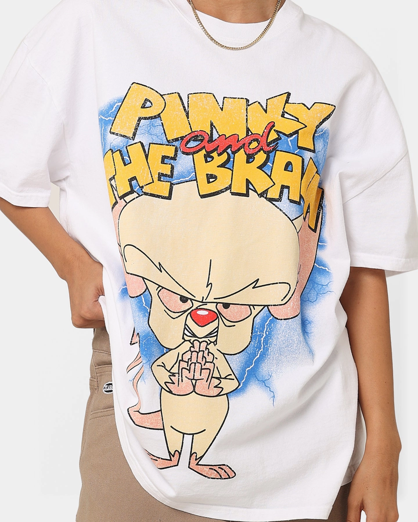 American Thrift X Cartoon Network Pinky & The Brain Heavyweight Vintage T-Shirt White