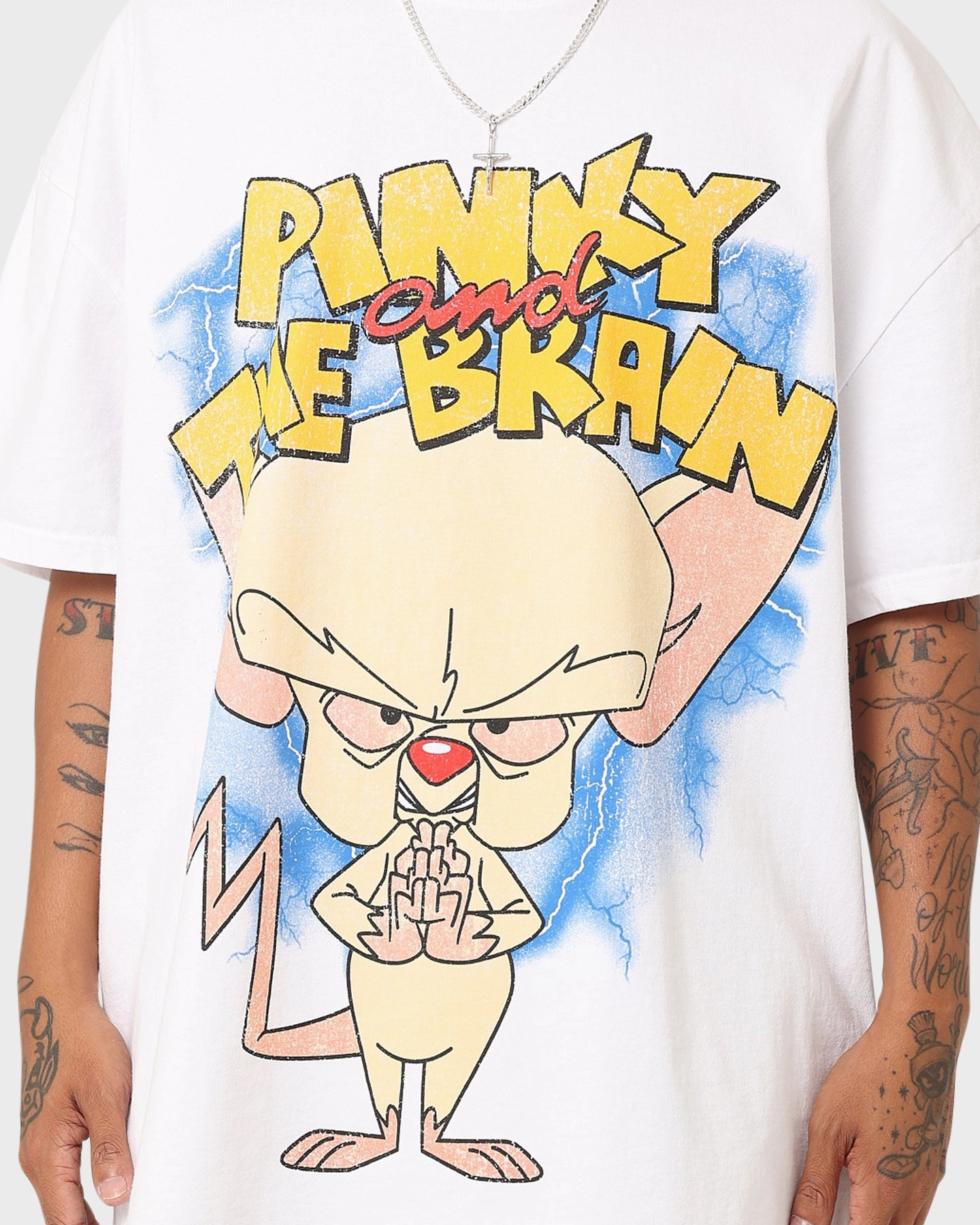 American Thrift X Cartoon Network Pinky & The Brain Heavyweight Vintage T-Shirt White