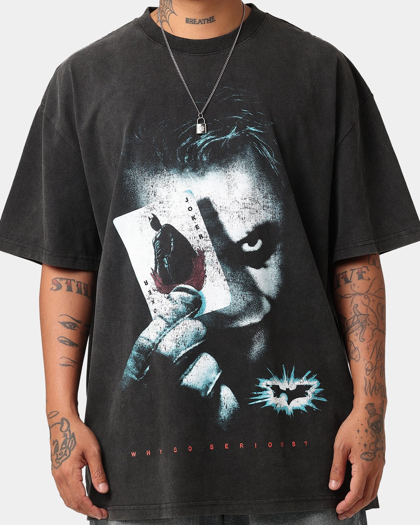 American Thrift X DC Batman The Dark Knight '08 Heavy T-Shirt Vintage Black