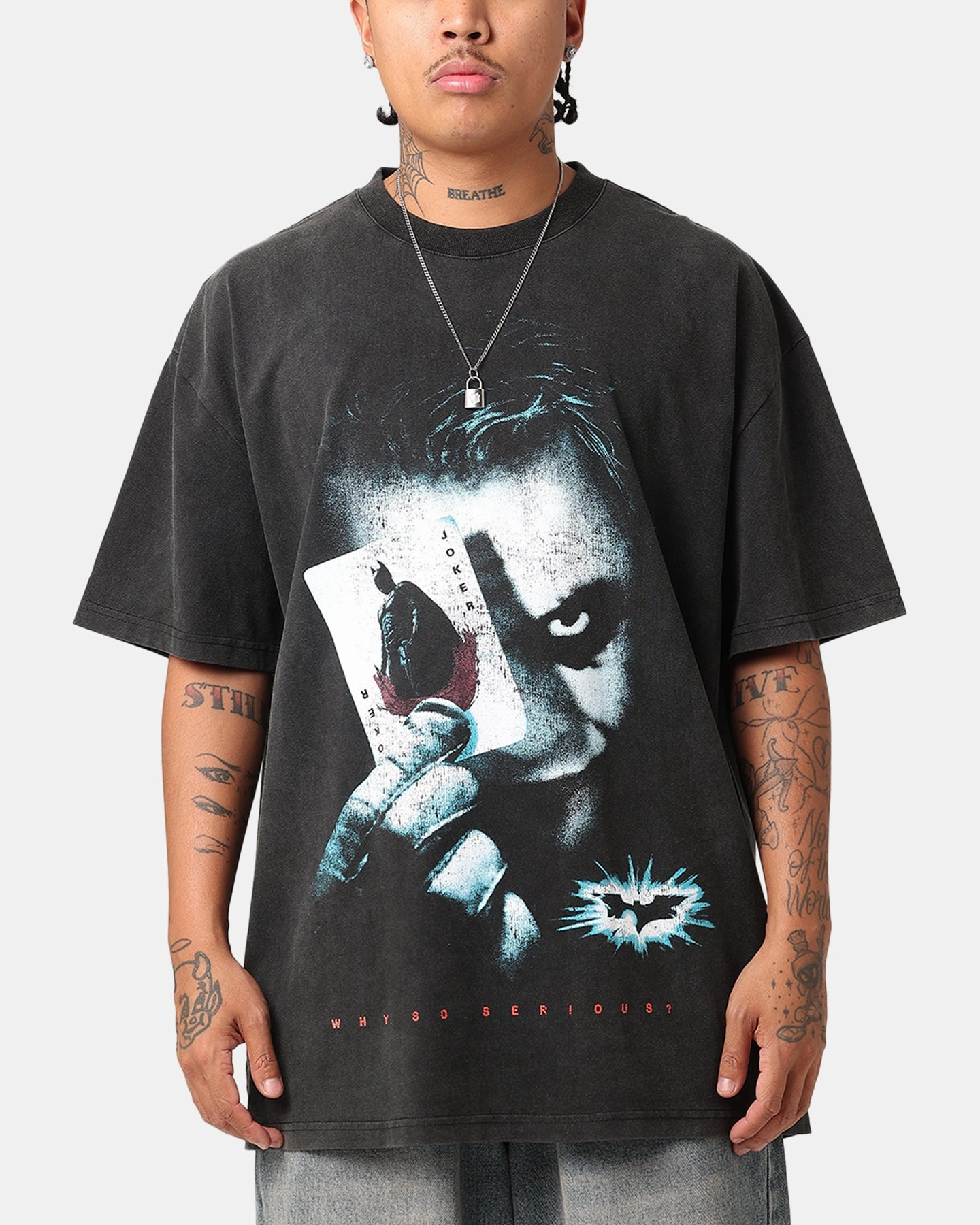 American Thrift X DC Batman The Dark Knight '08 Heavy T-Shirt Vintage Black