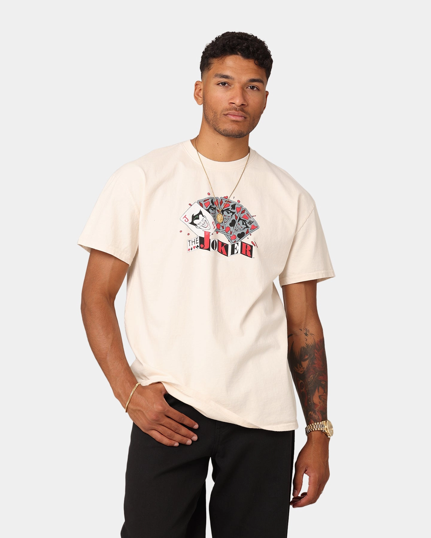 American Thrift X DC Batman The Joker 93 Heavyweight Vintage T-Shirt Off White