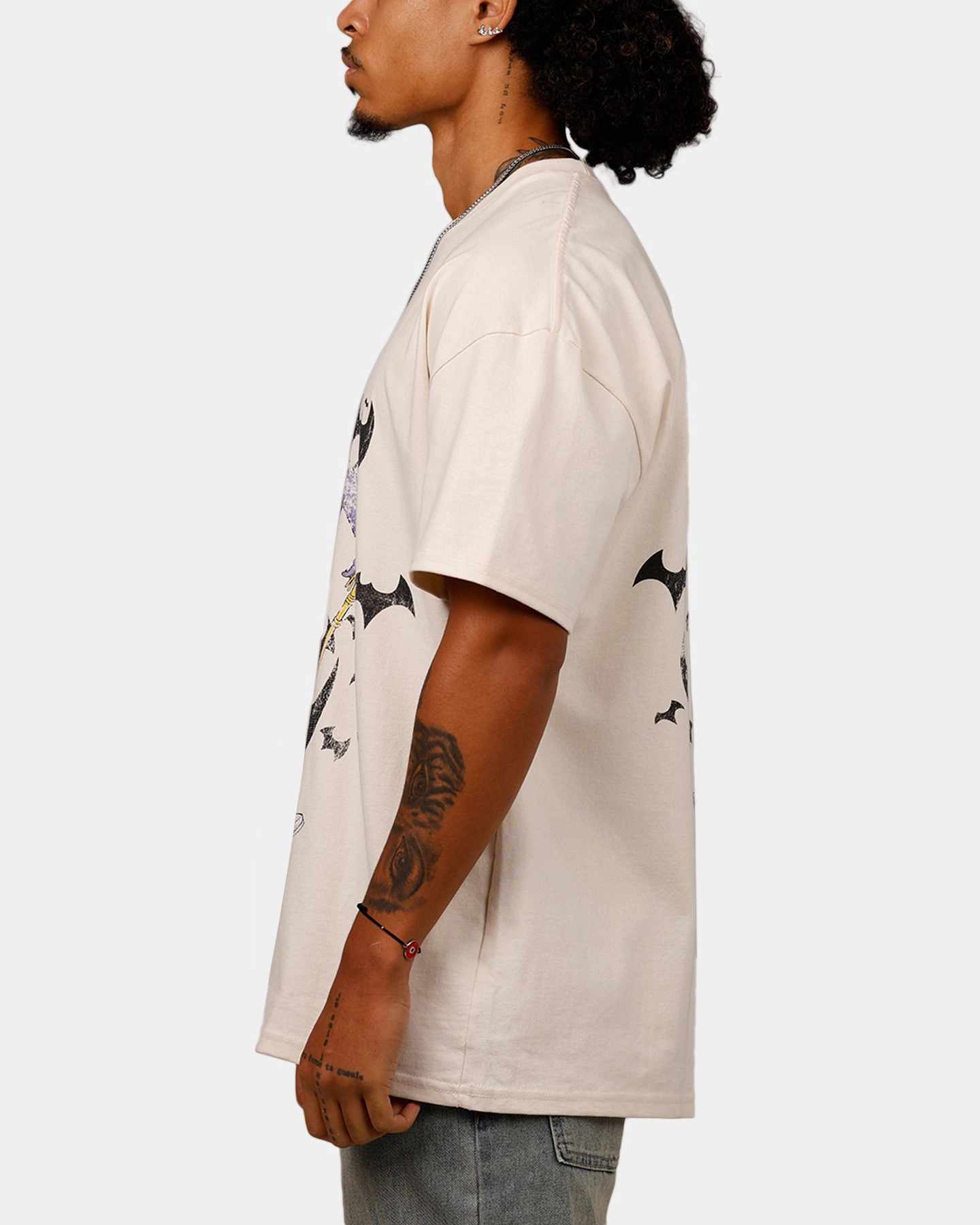 American Thrift X DC Batman The Joker Cane Heavy T-Shirt Off White
