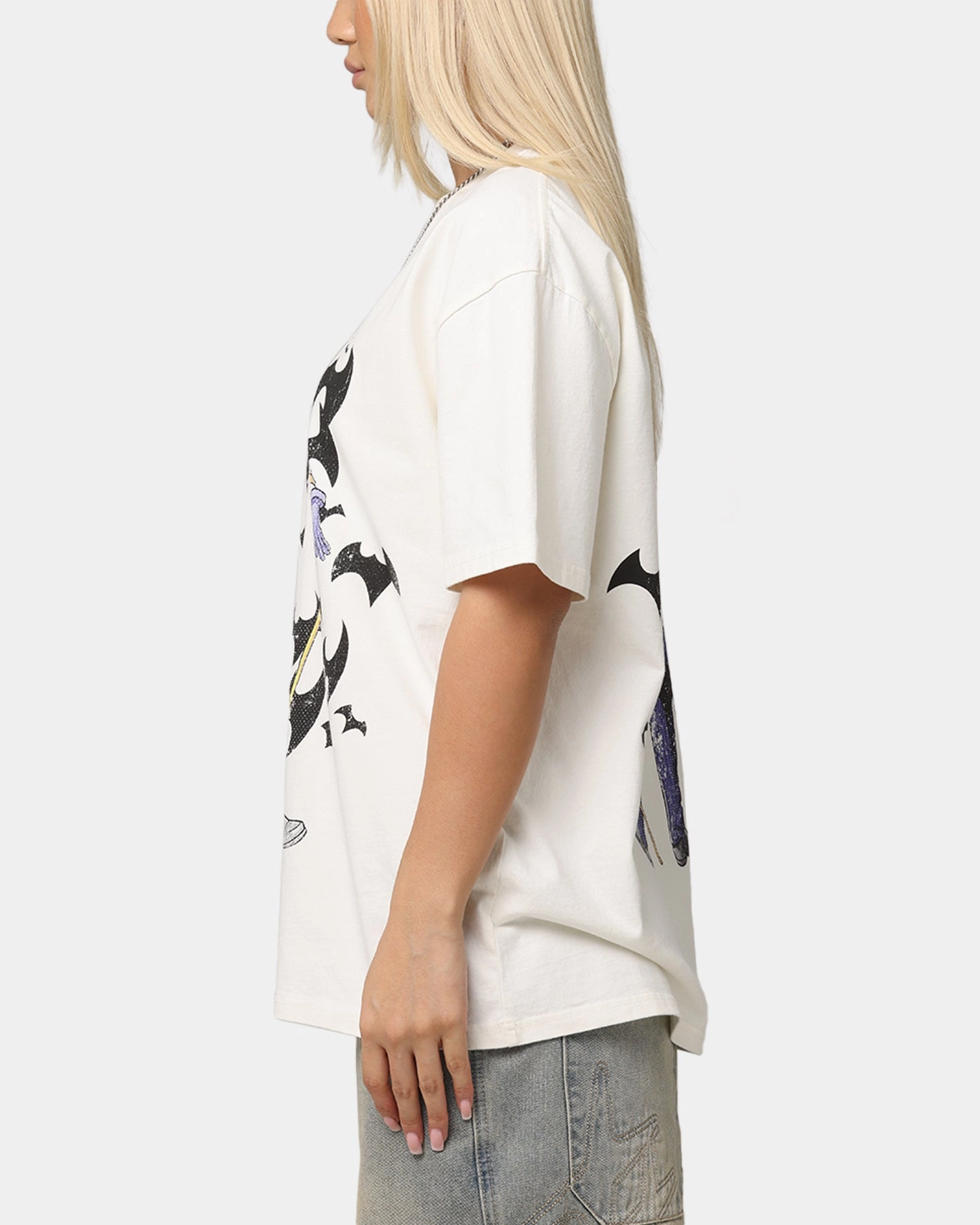 American Thrift X DC Batman The Joker Cane Heavy T-Shirt Off White