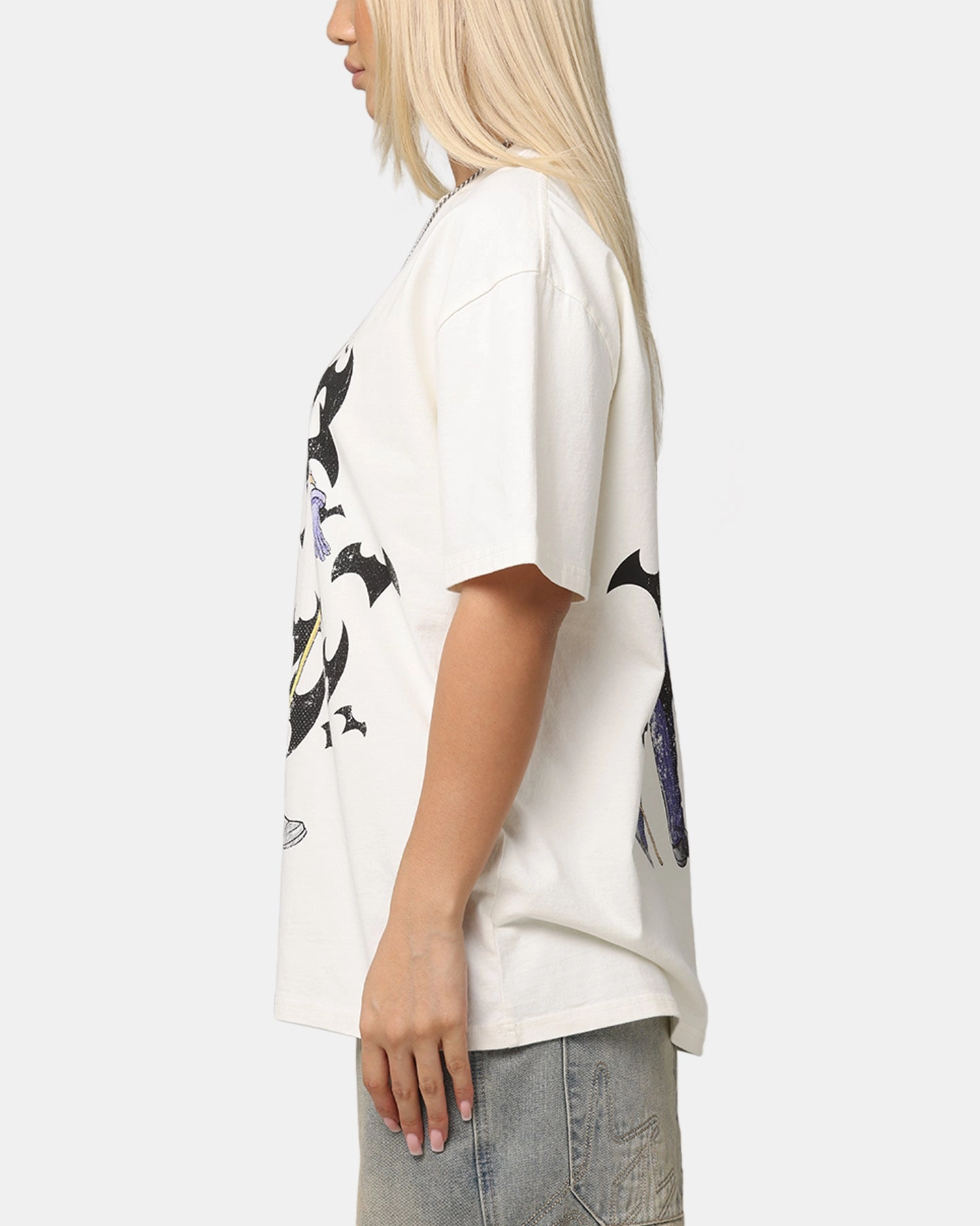 American Thrift X DC Batman The Joker Cane Heavy T-Shirt Off White