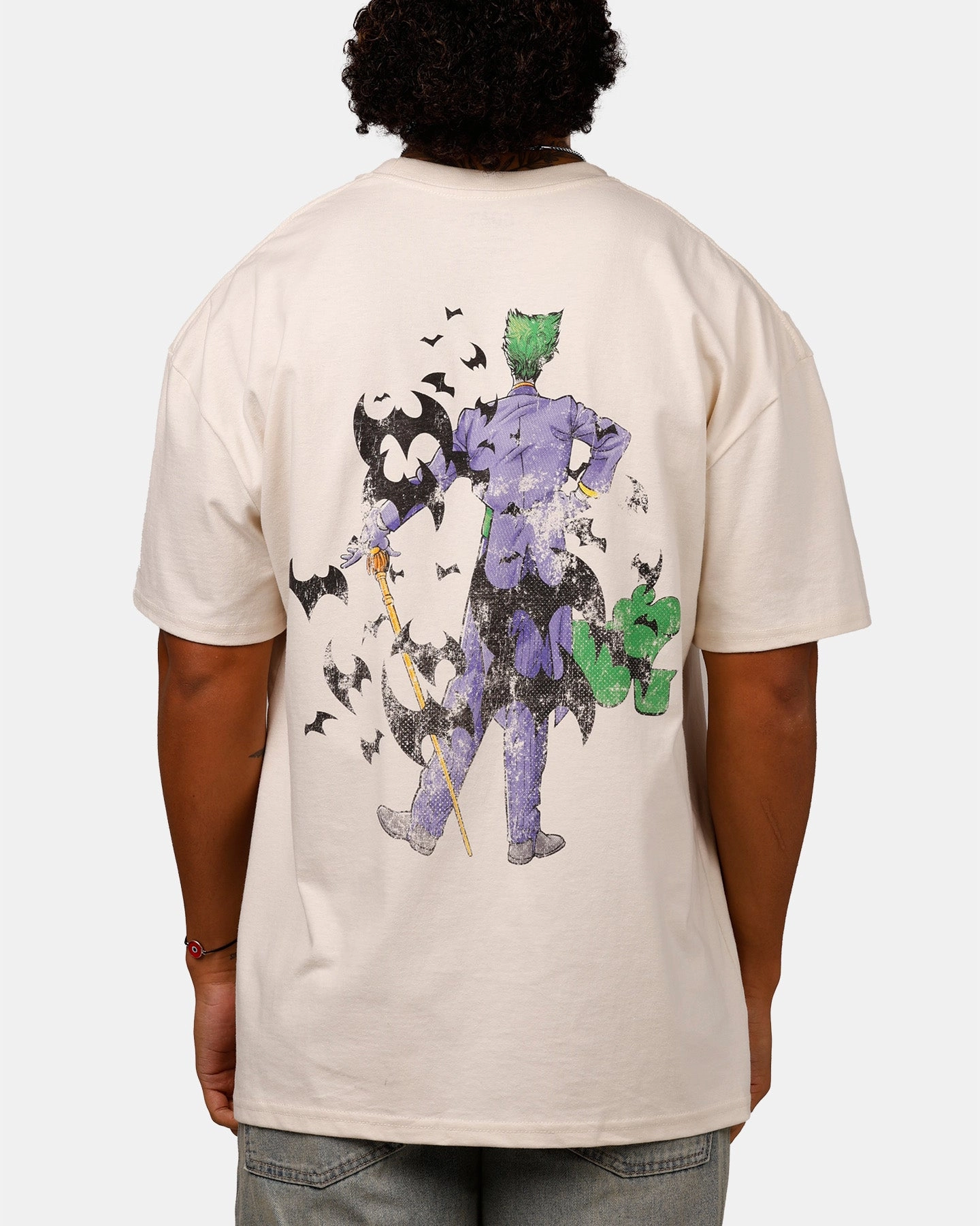 American Thrift X DC Batman The Joker Cane Heavyweight T-Shirt Off White