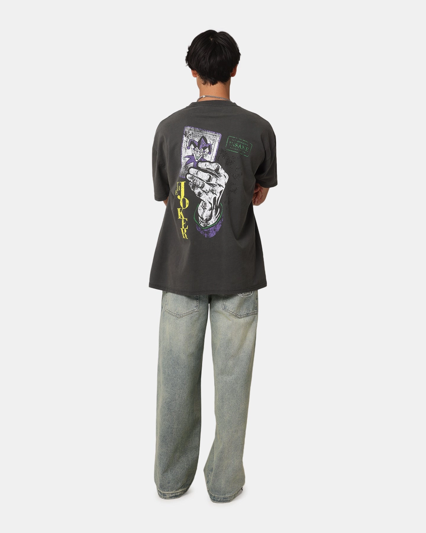American Thrift X DC Batman The Joker Harley Hoax Heavy T-Shirt Black Wash