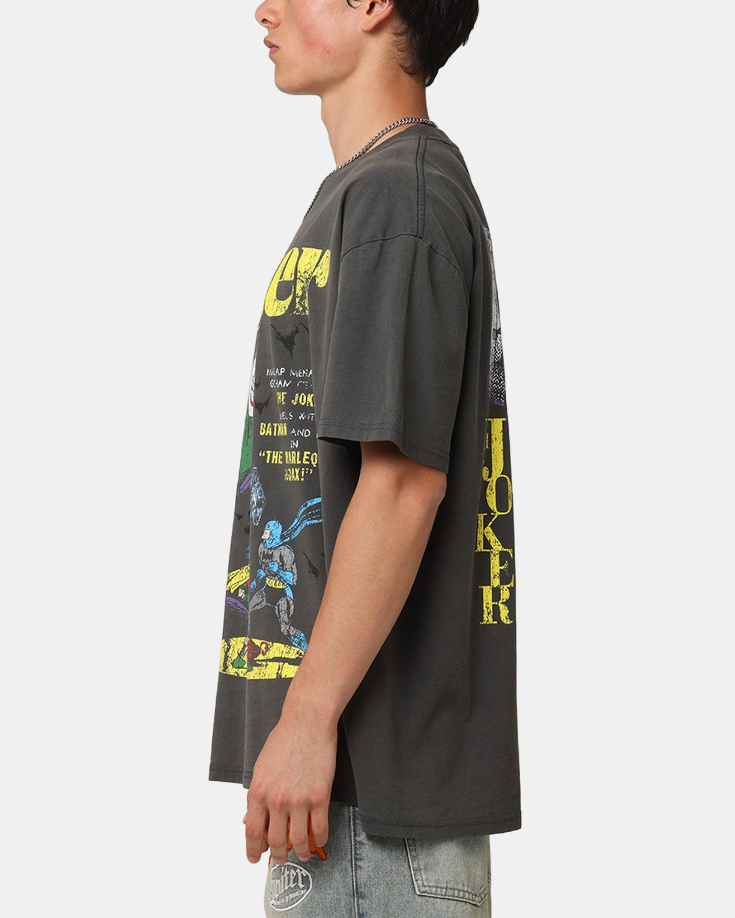 American Thrift X DC Batman The Joker Harley Hoax Heavy T-Shirt Black Wash