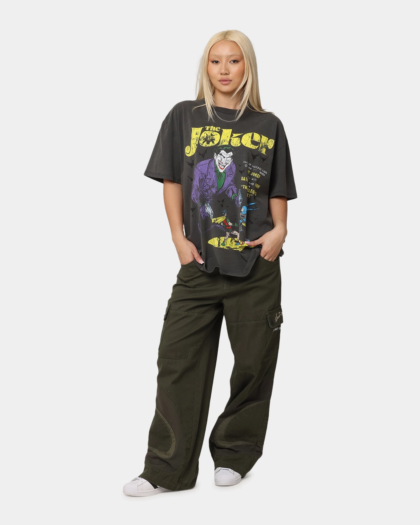 American Thrift X DC Batman The Joker Harley Hoax Heavy T-Shirt Black Wash