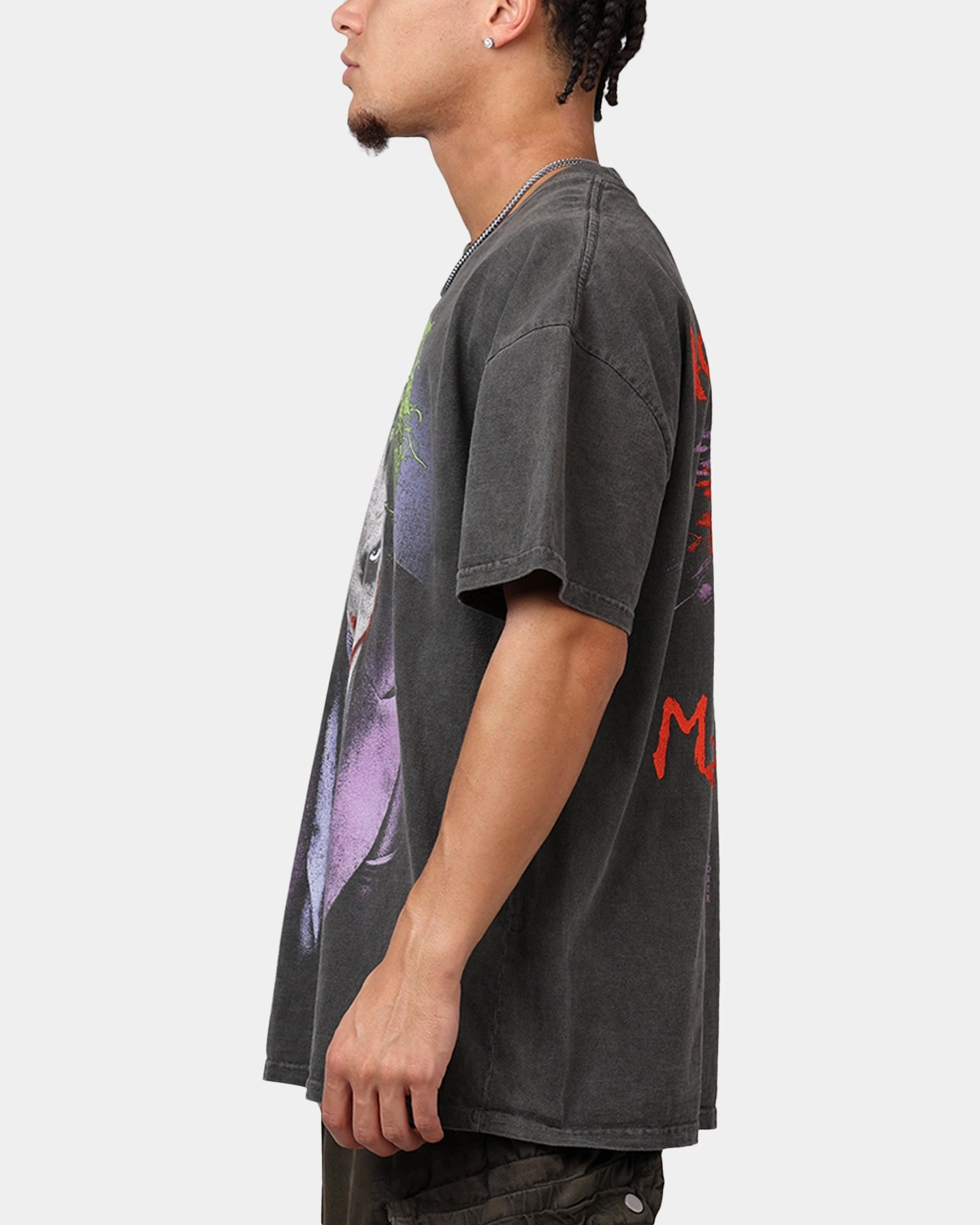 American Thrift X DC Batman The Joker Magic Trick Heavyweight T-Shirt Black Wash