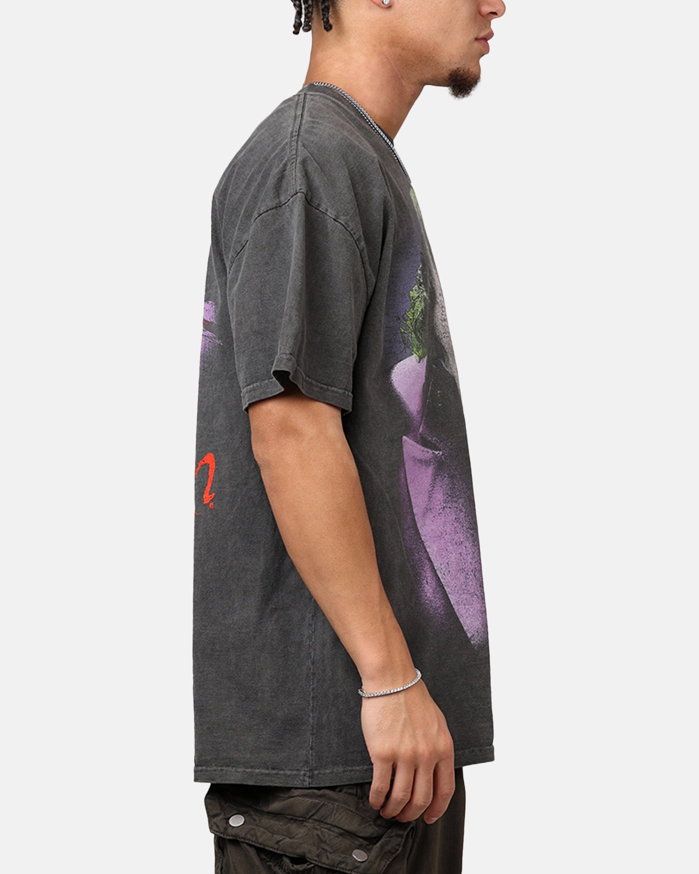 American Thrift X DC Batman The Joker Magic Trick Heavyweight T-Shirt Black Wash