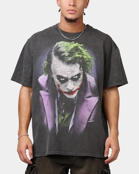 American Thrift X DC Batman The Joker Magic Trick Heavyweight T-Shirt Black Wash