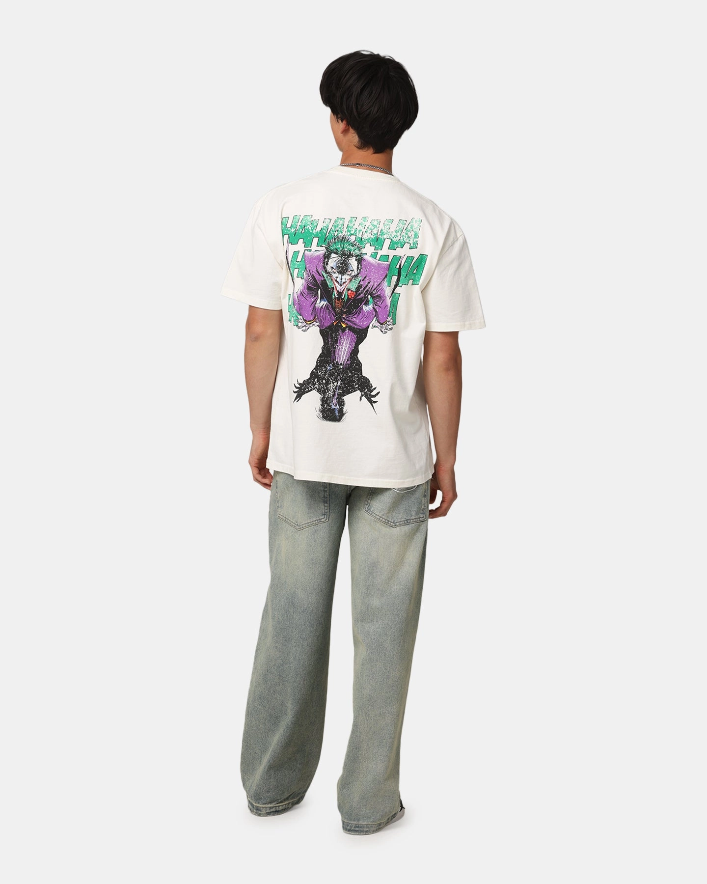 American Thrift X DC Batman The Joker Rings Heavy T-Shirt Off White