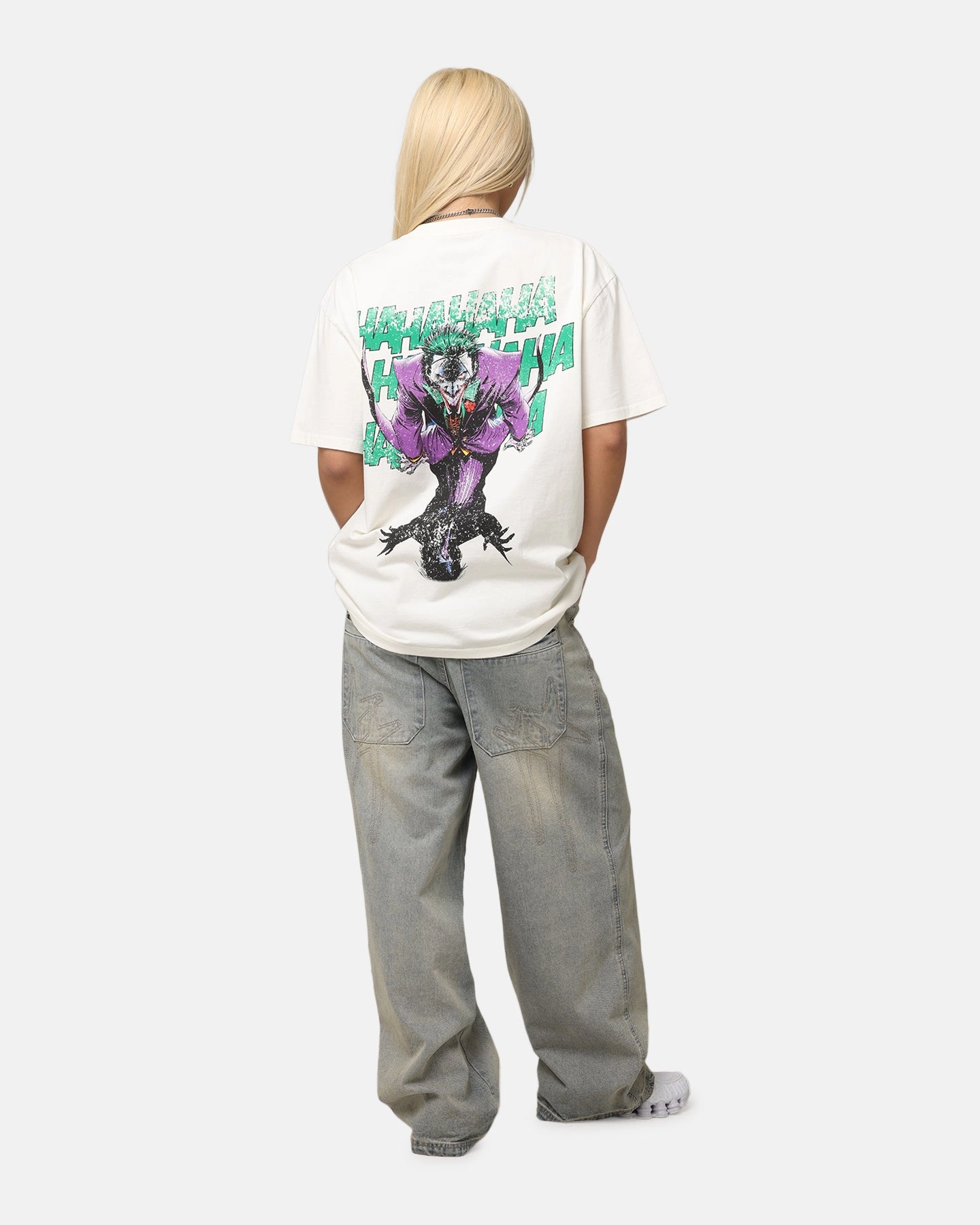 American Thrift X DC Batman The Joker Rings Heavy T-Shirt Off White