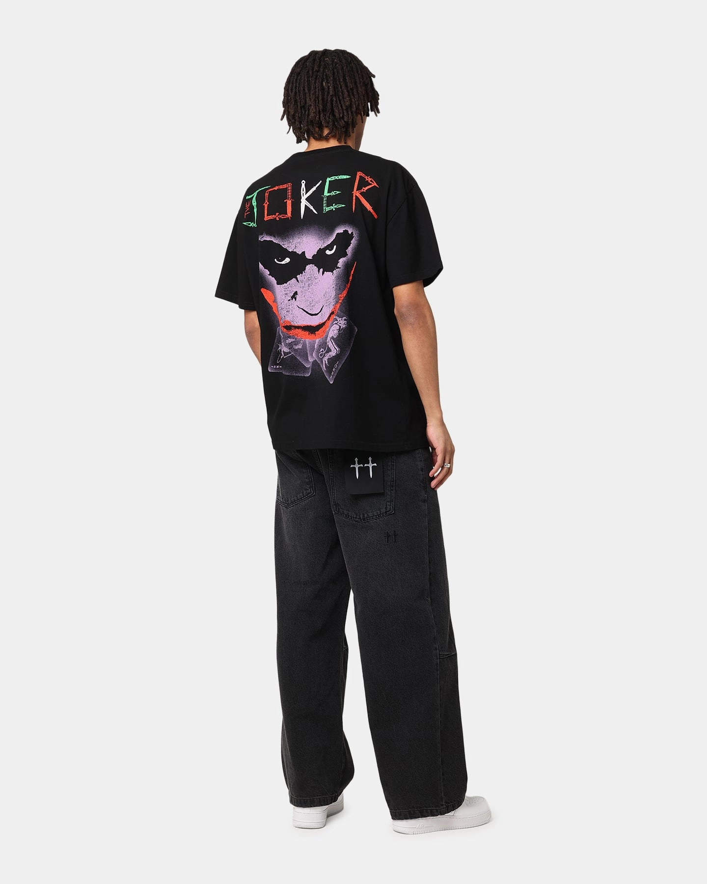 American Thrift X DC Batman The Joker Scars Heavy T-Shirt Black