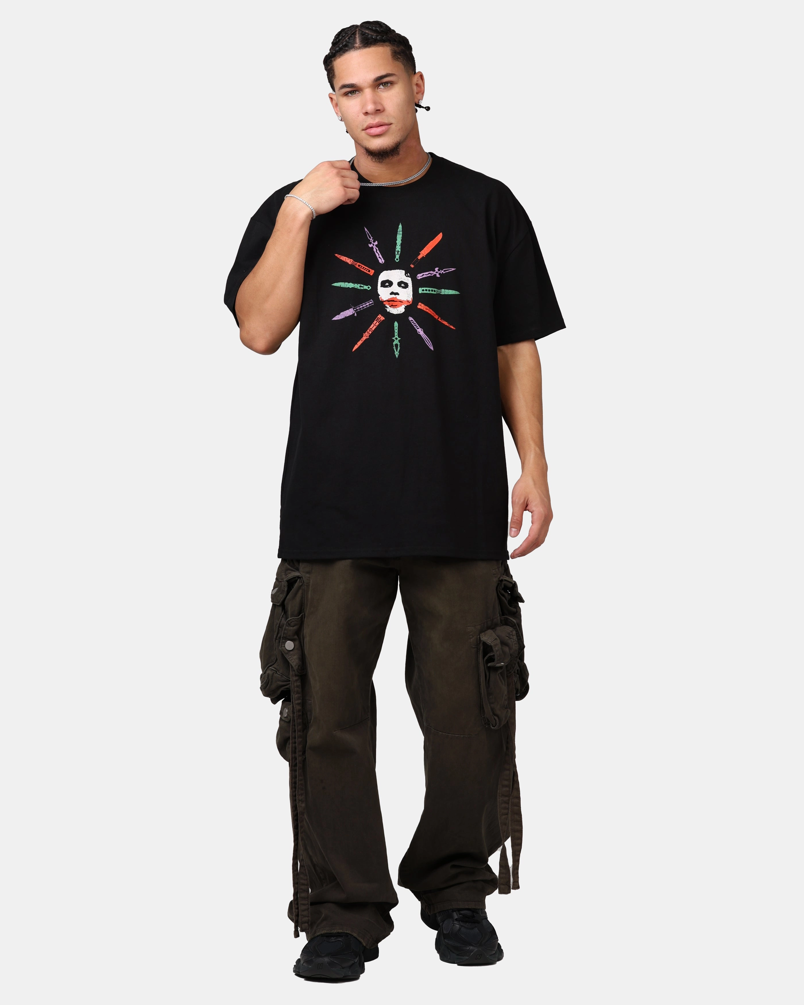American Thrift X DC Batman The Joker Scars Heavyweight T-Shirt Black