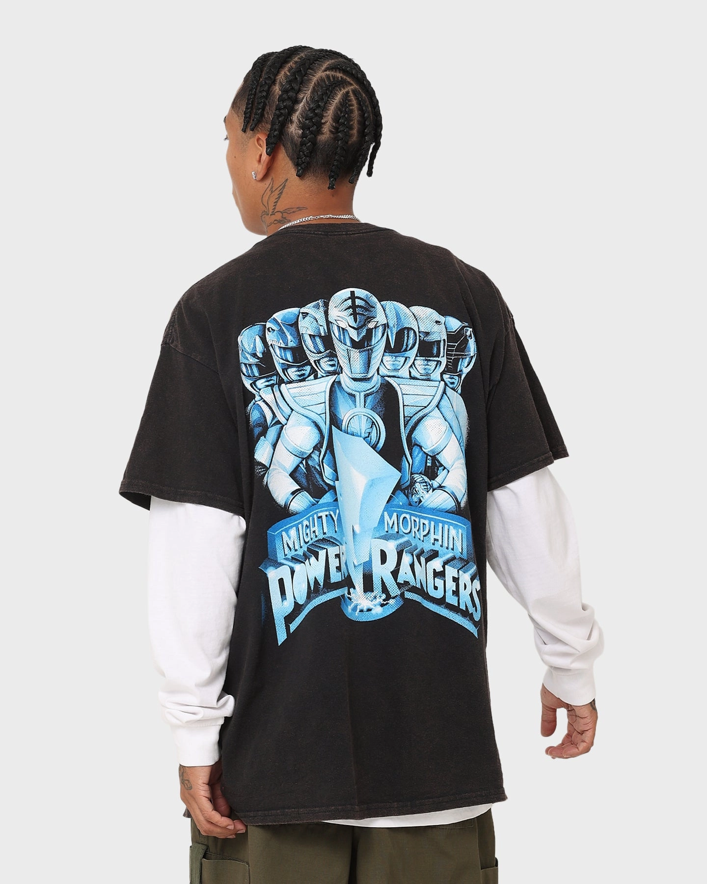 American Thrift X Power Rangers Mighty Morphin Vintage T-Shirt Black Wash