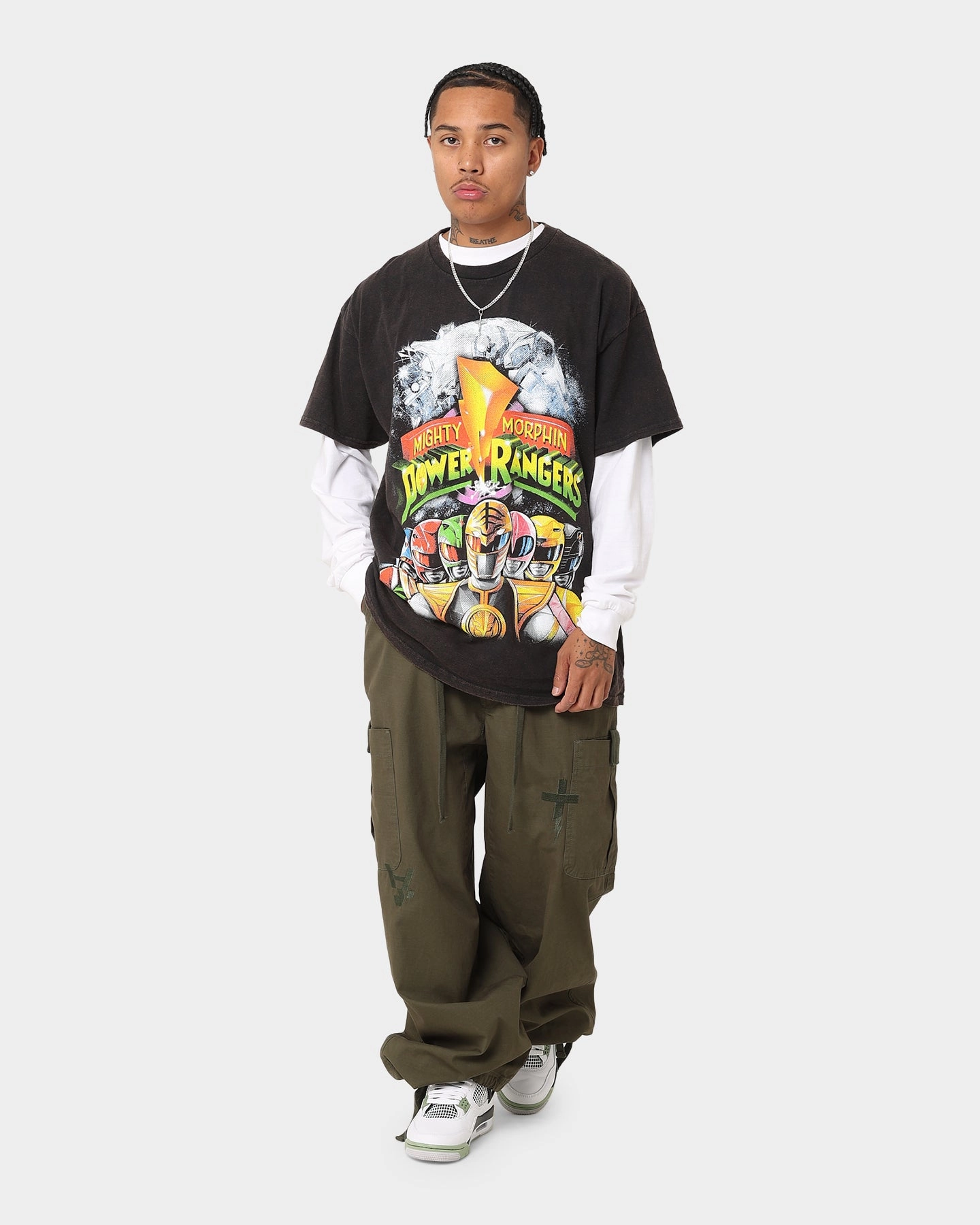 American Thrift X Power Rangers Mighty Morphin Vintage T-Shirt Black Wash