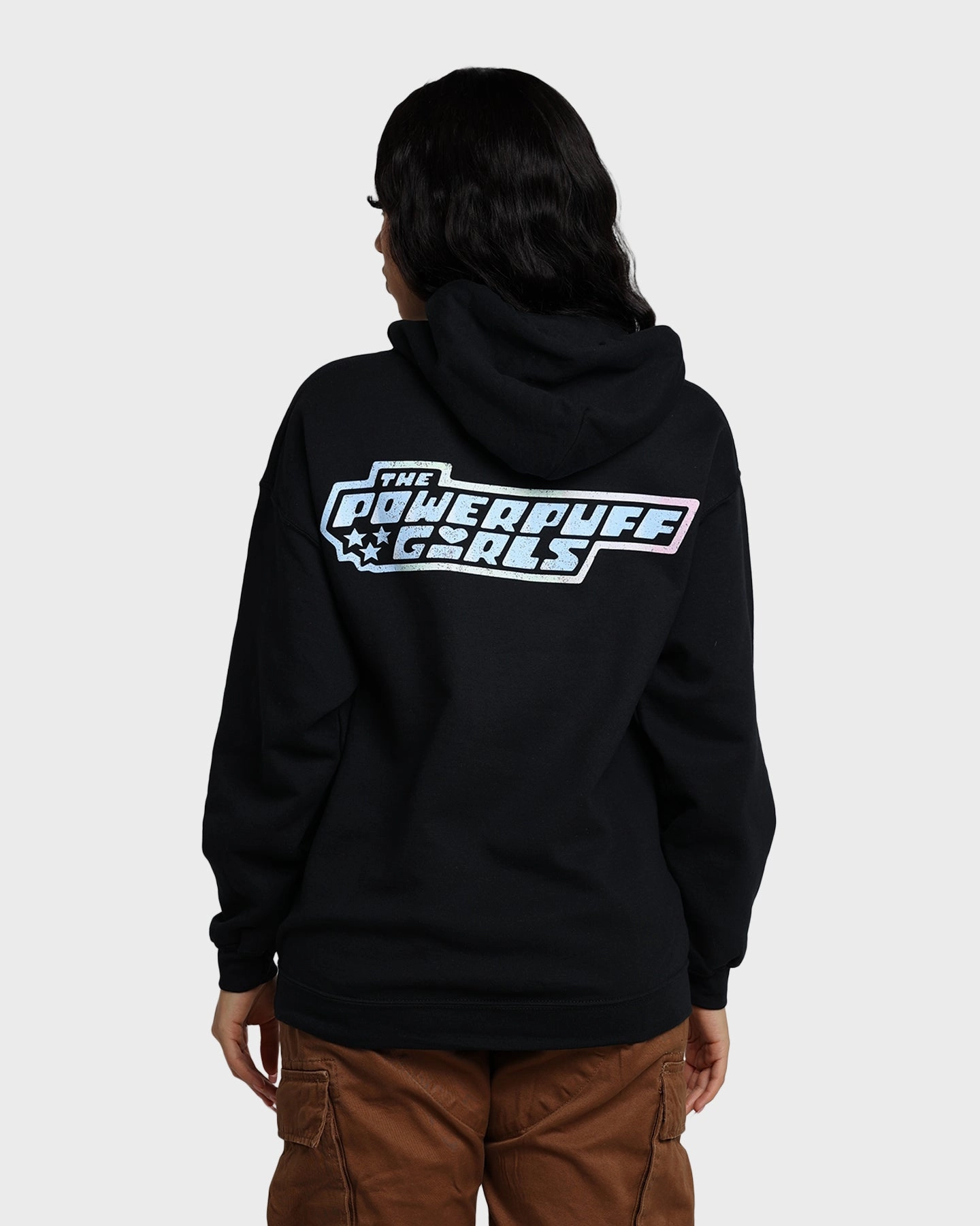 American Thrift X Powerpuff Girls Powerpuff Grid Logo Hoodie Black