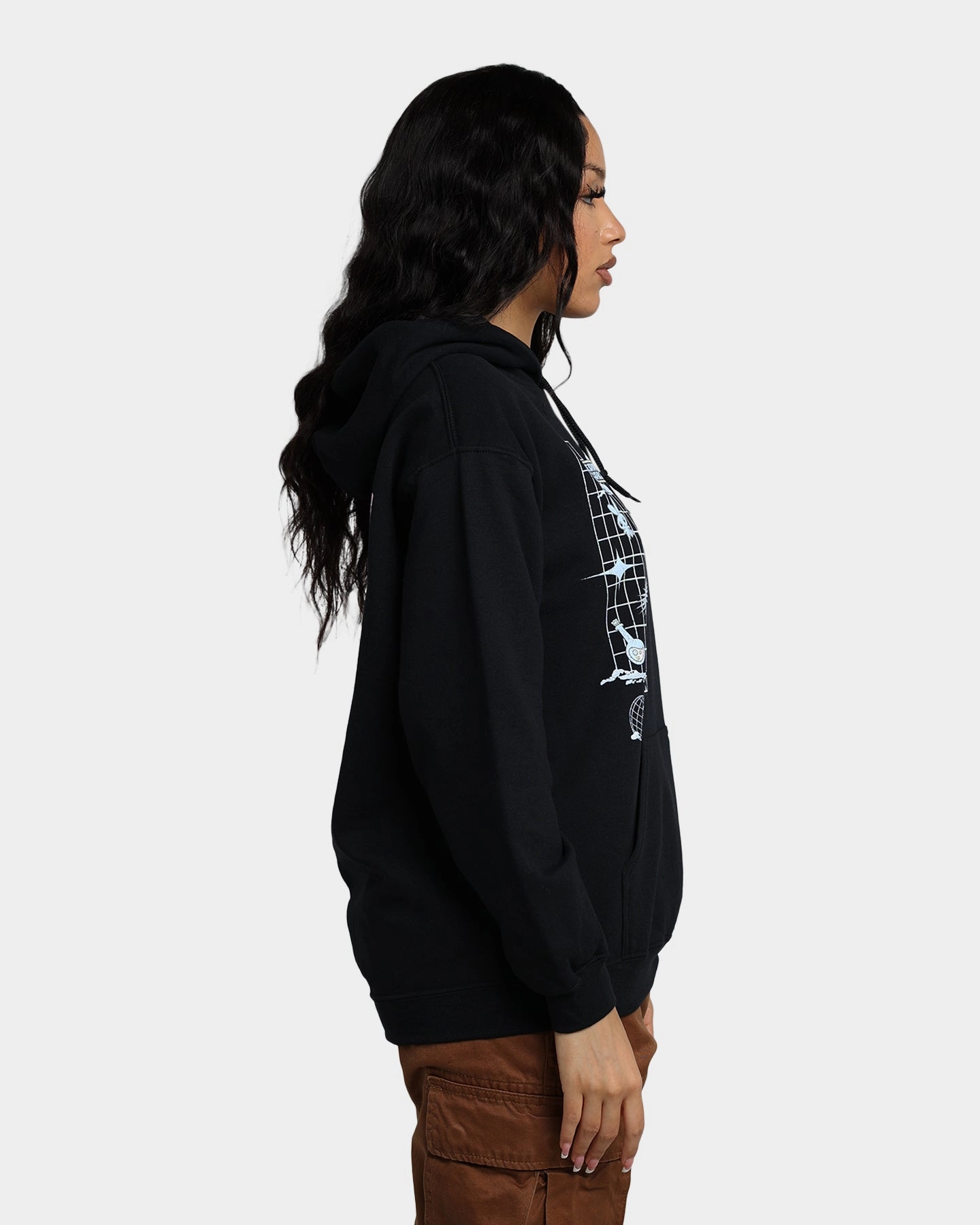 American Thrift X Powerpuff Girls Powerpuff Grid Logo Hoodie Black