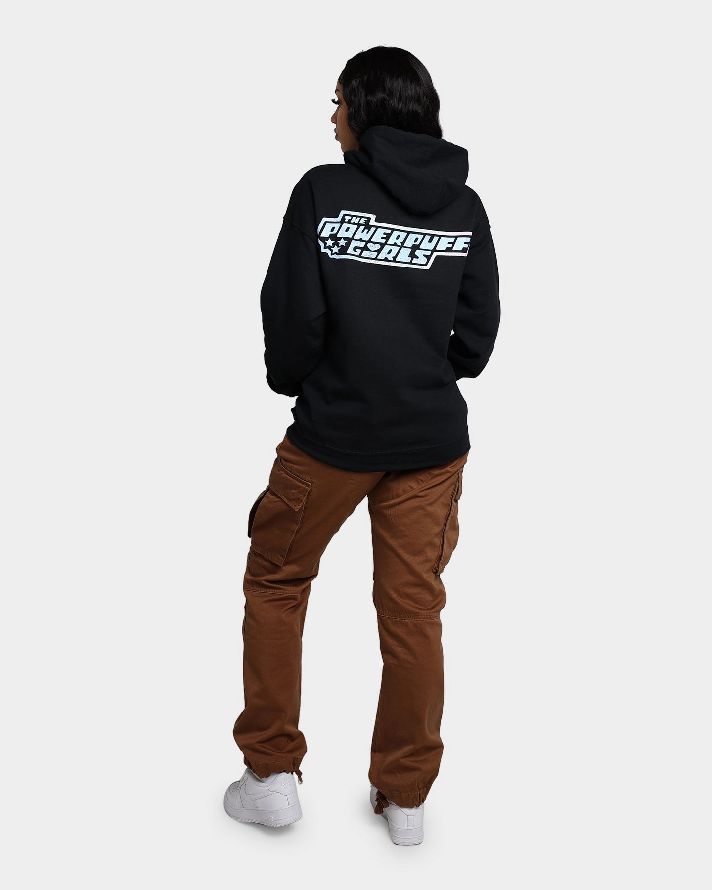 American Thrift X Powerpuff Girls Powerpuff Grid Logo Hoodie Black