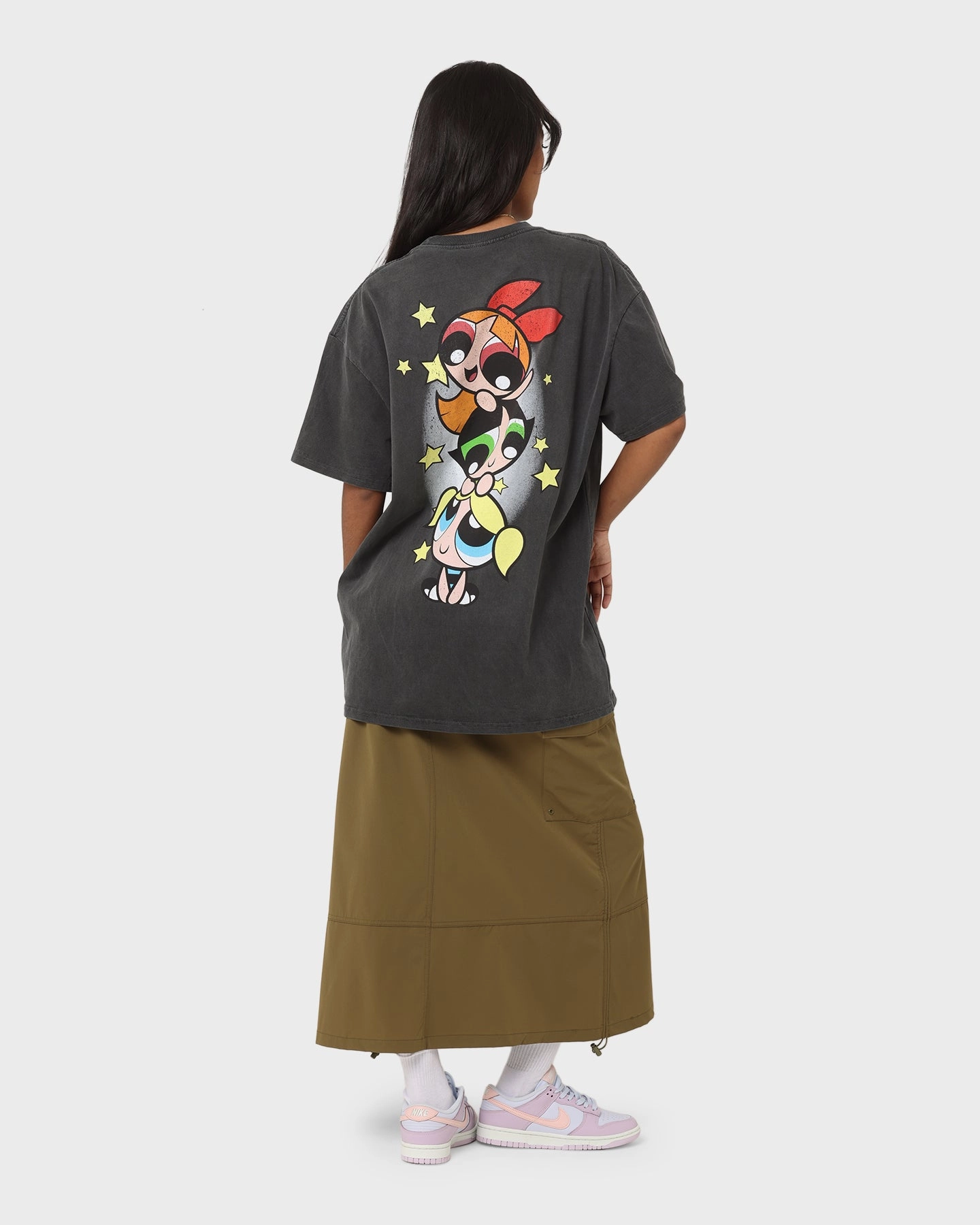 American Thrift X Powerpuff Girls Powerpuff Group Vintage T-Shirt Black Wash