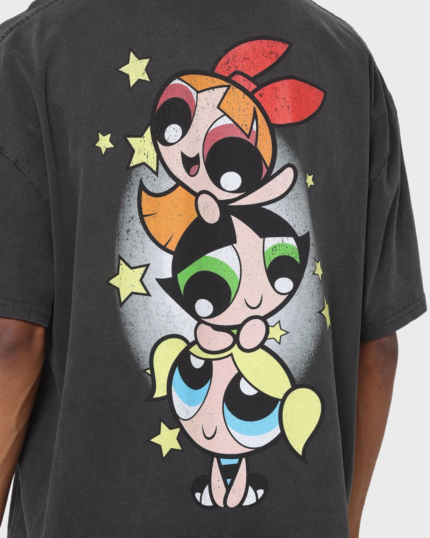 American Thrift X Powerpuff Girls Powerpuff Group Vintage T-Shirt Black Wash