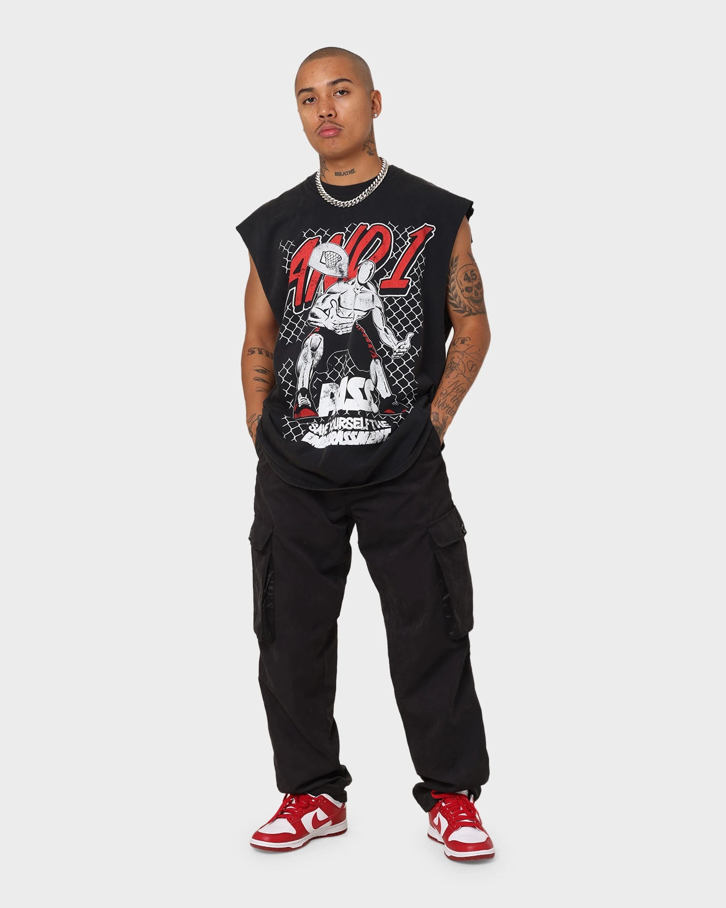 AND1 Pass Muscle T-Shirt Washed Black