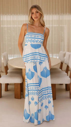 Avery Wide Leg Pants - Sea Shell