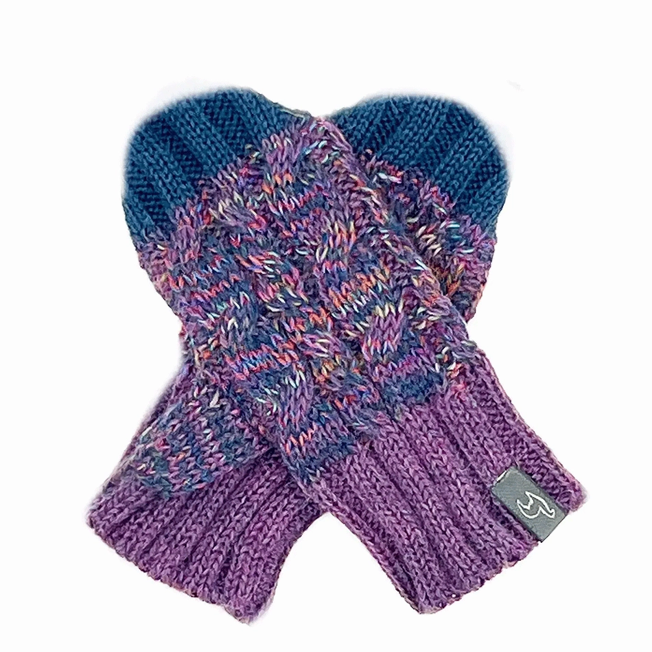Baby Alpaca Kid's Mittens - Purple, Peru