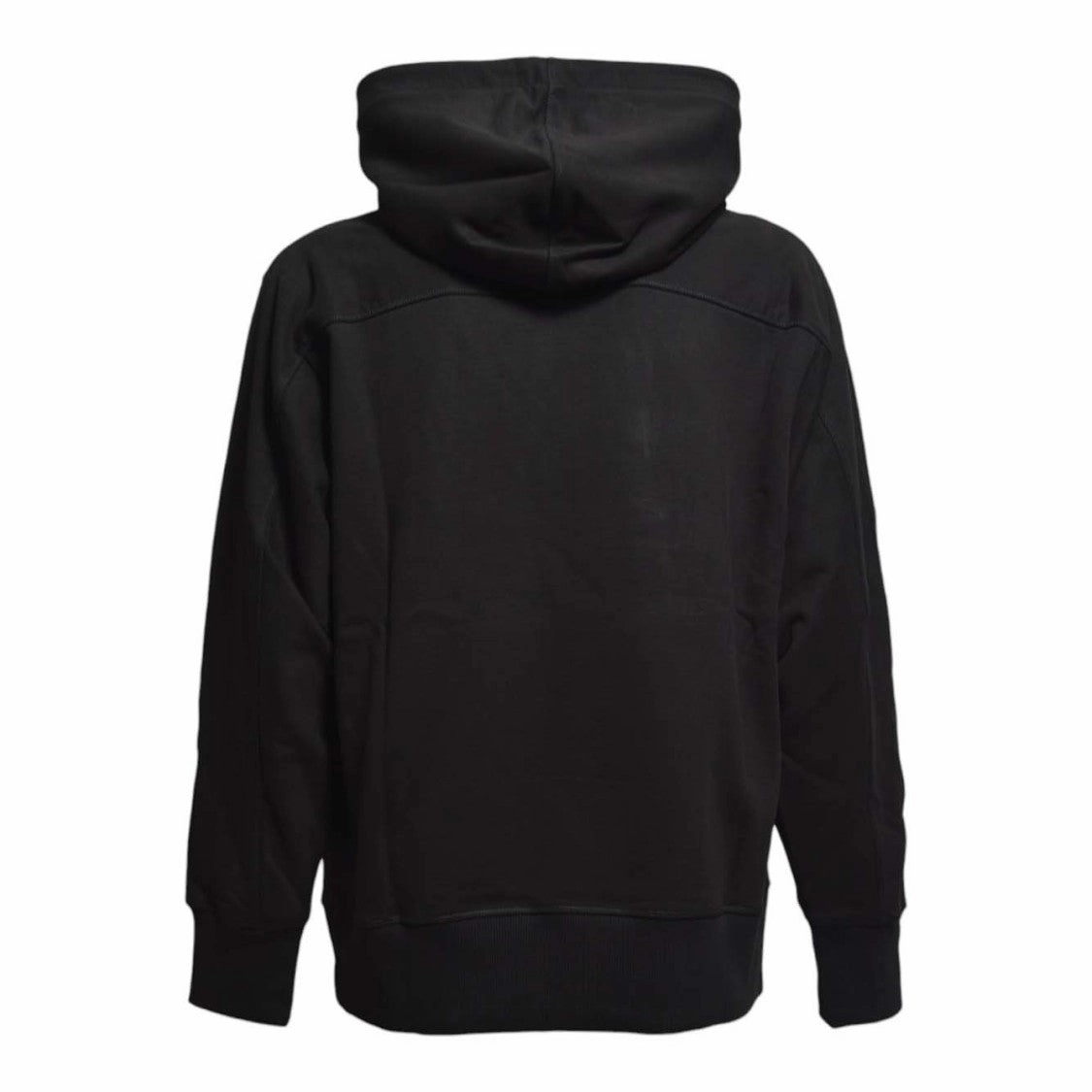 Black Cotton Jersey Hoodie