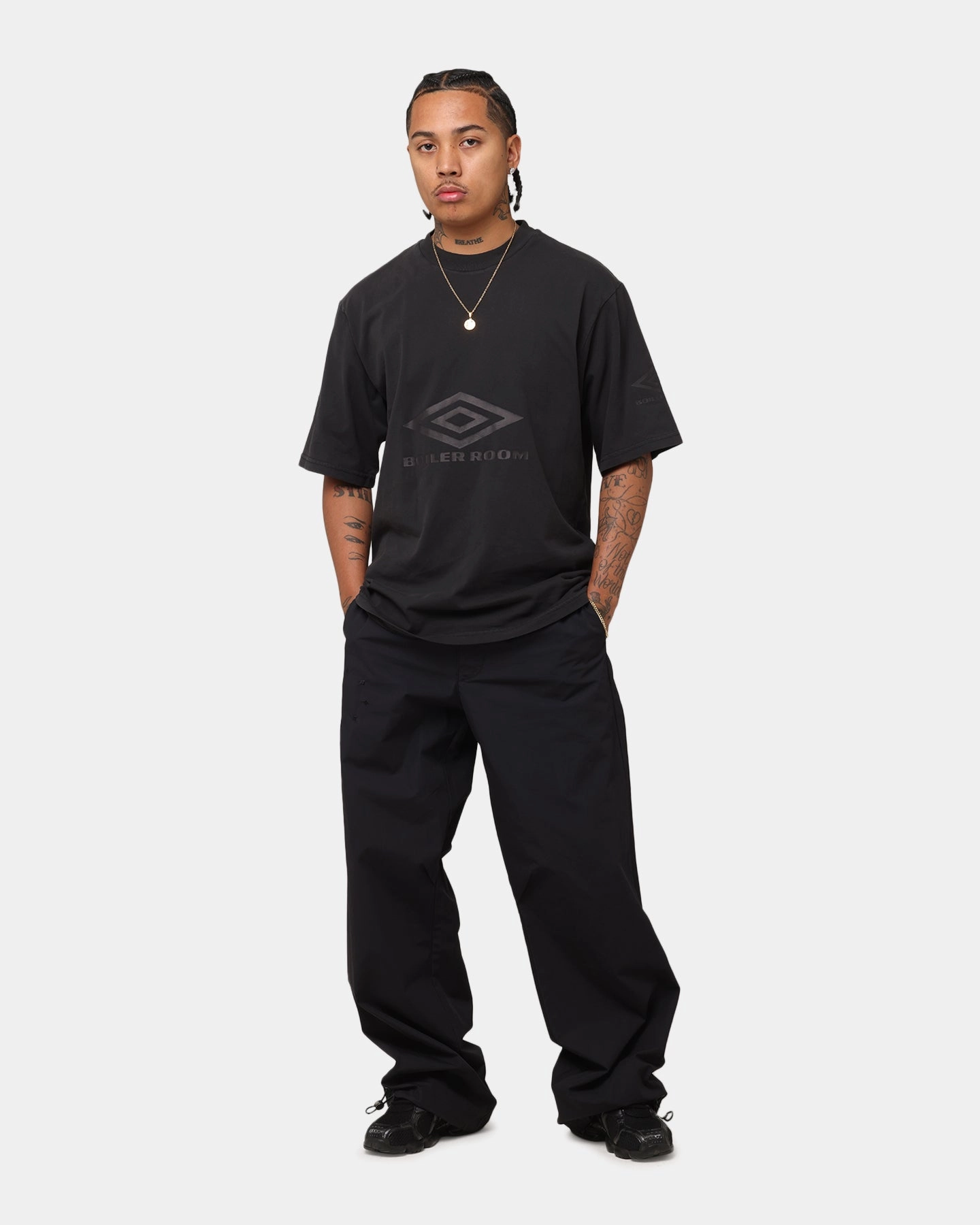 Boiler Room X Umbro Washed T-Shirt Black
