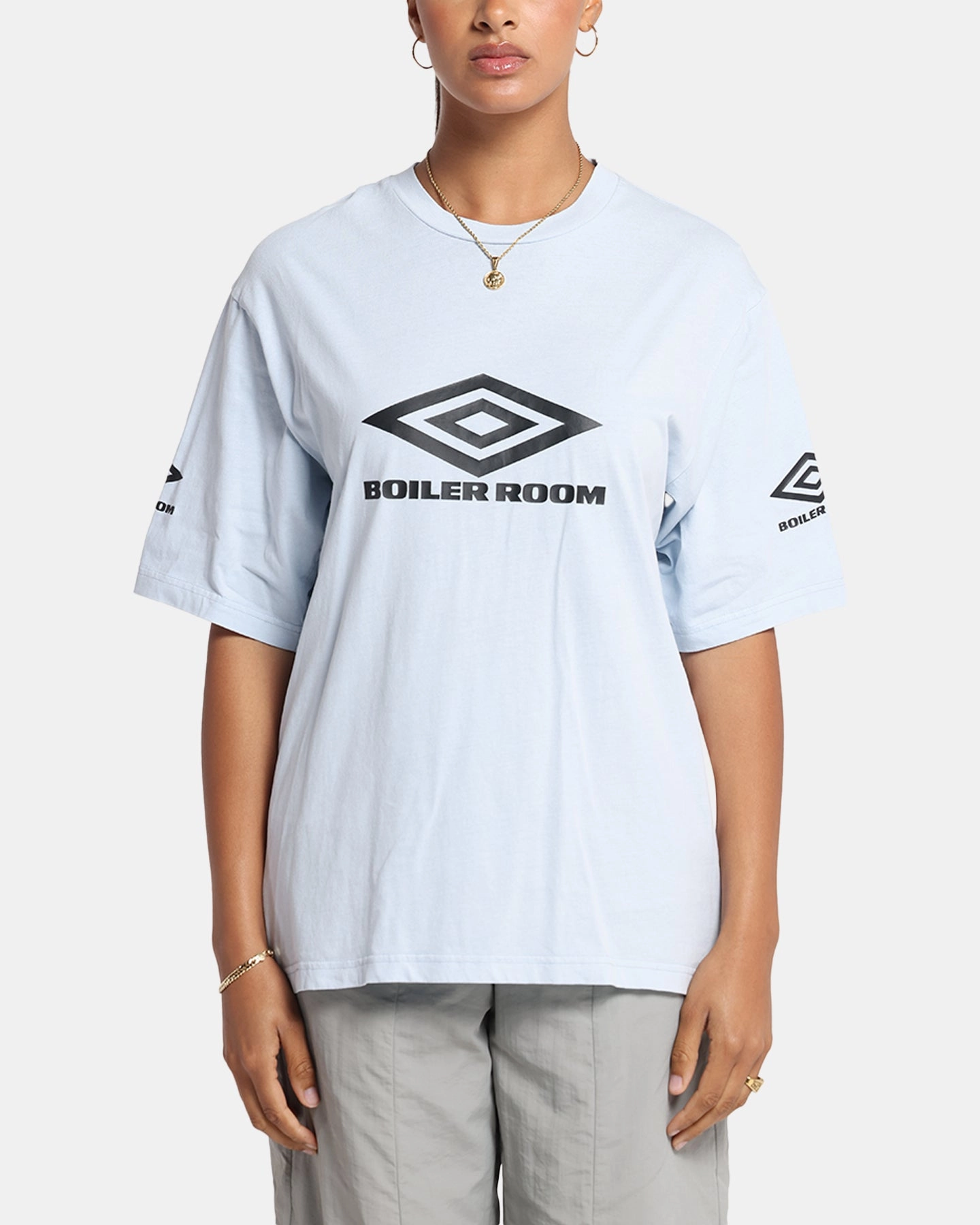 Boiler Room X Umbro Washed T-Shirt Blue