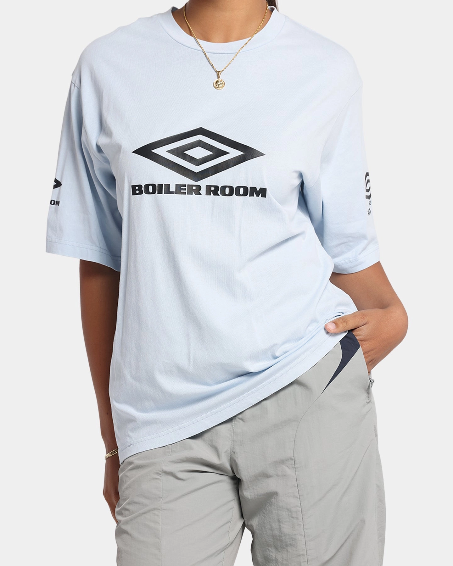 Boiler Room X Umbro Washed T-Shirt Blue